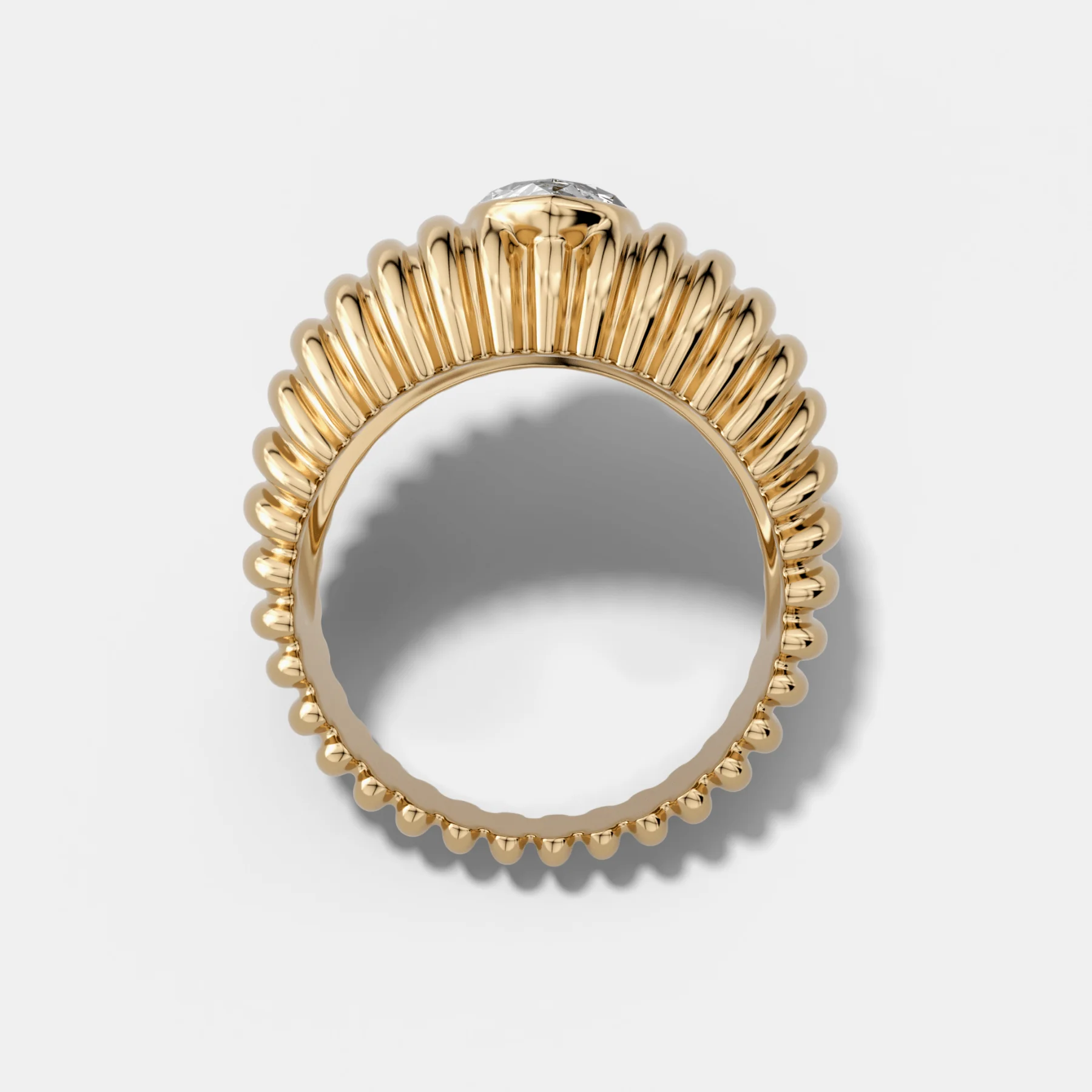 Accordion Cigar Band with a Marquise Cut Diamond - Image 2