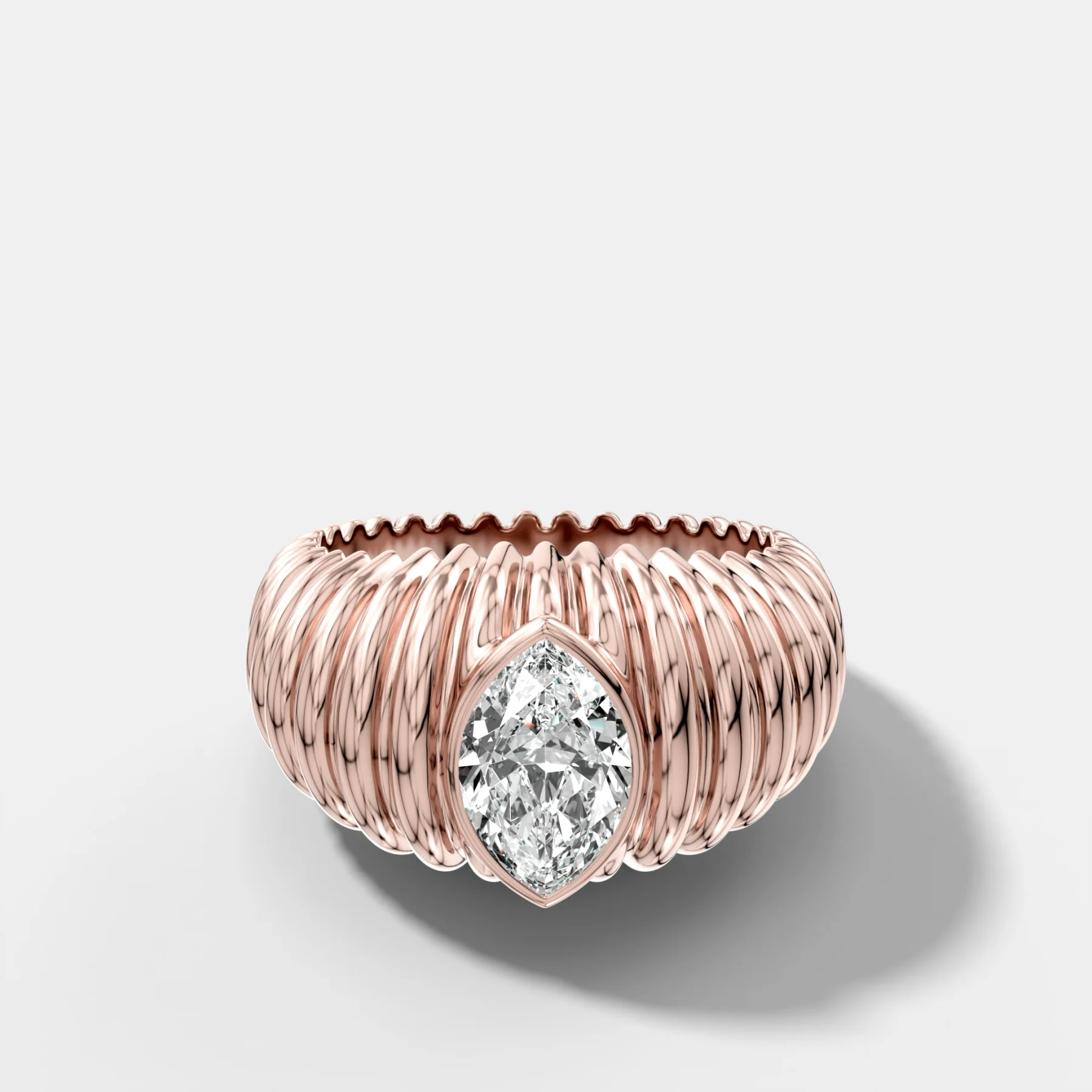 Accordion Cigar Band with a Marquise Cut Diamond - Image 4