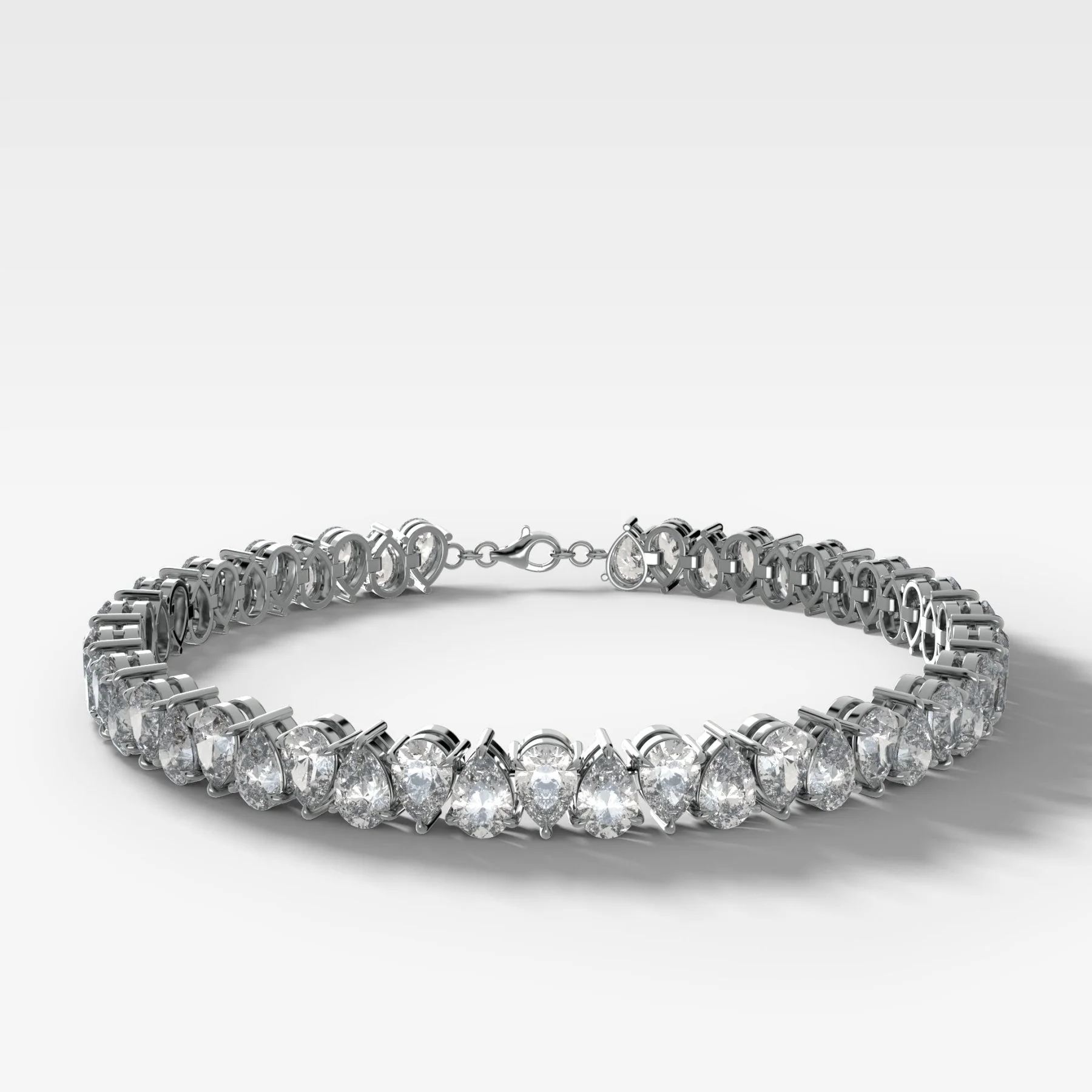 Alternating Pear Cut Tennis Bracelet (20.00 carat) - Image 2