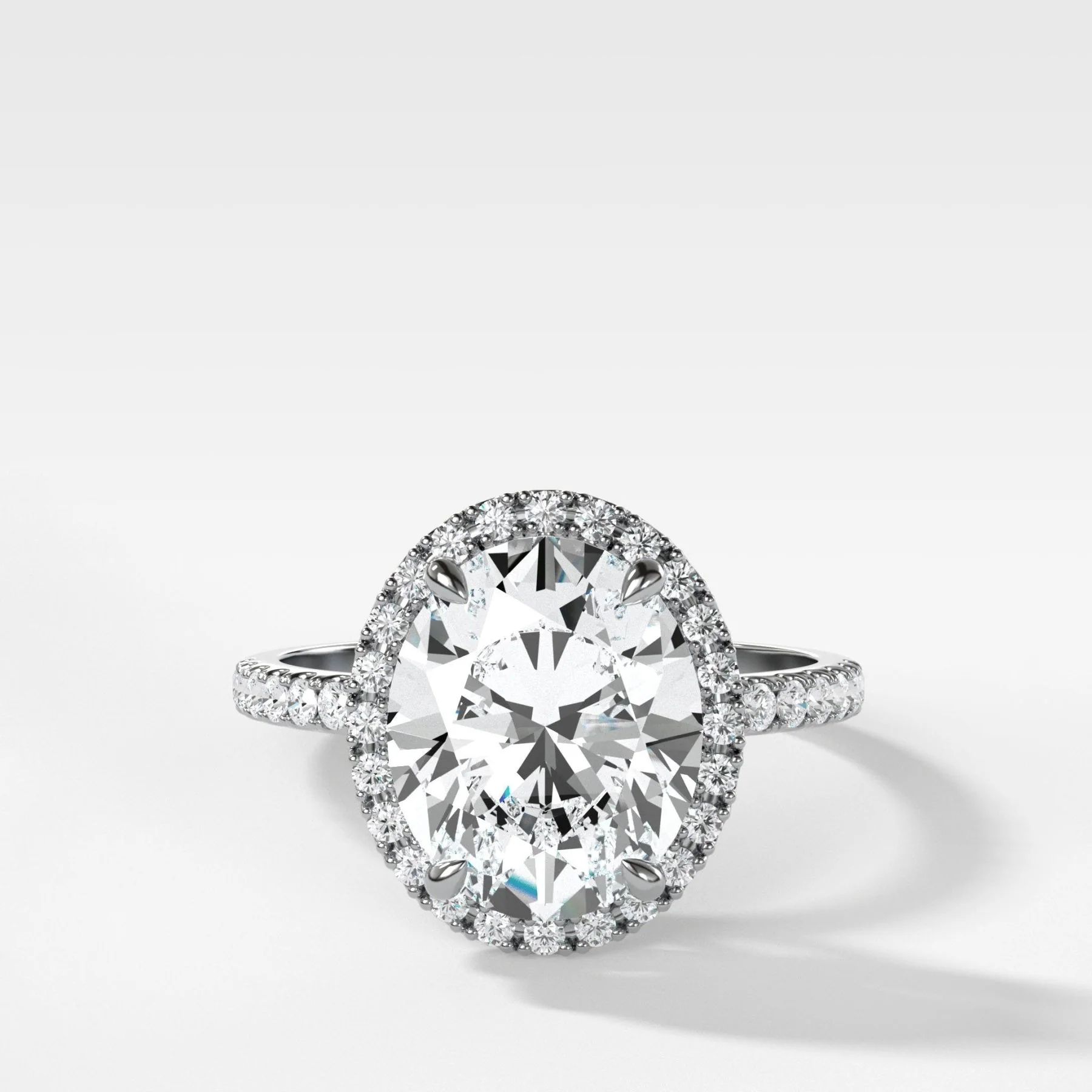 Aurora Pavé Halo Ring With Oval Cut - Image 4