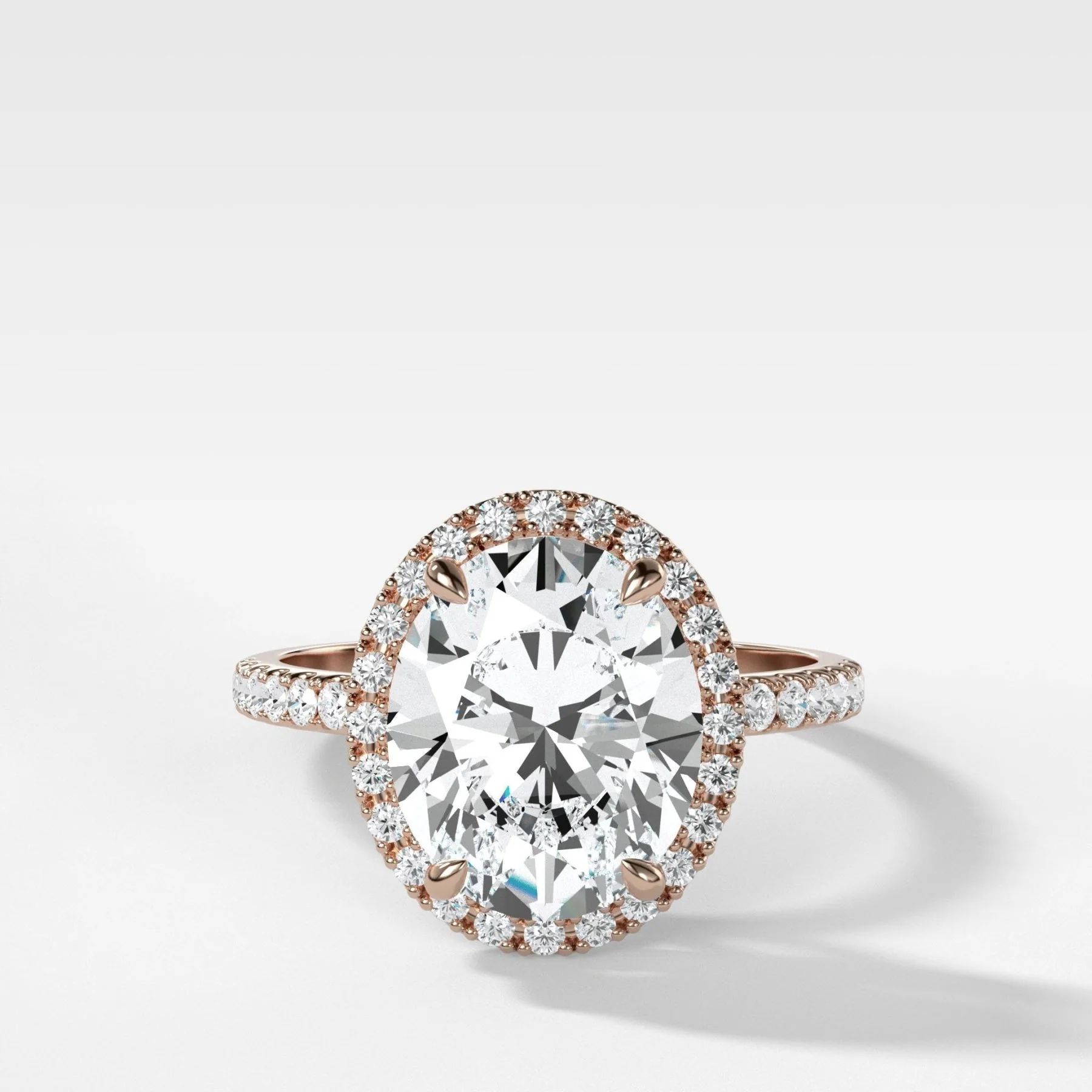 Aurora Pavé Halo Ring With Oval Cut - Image 5
