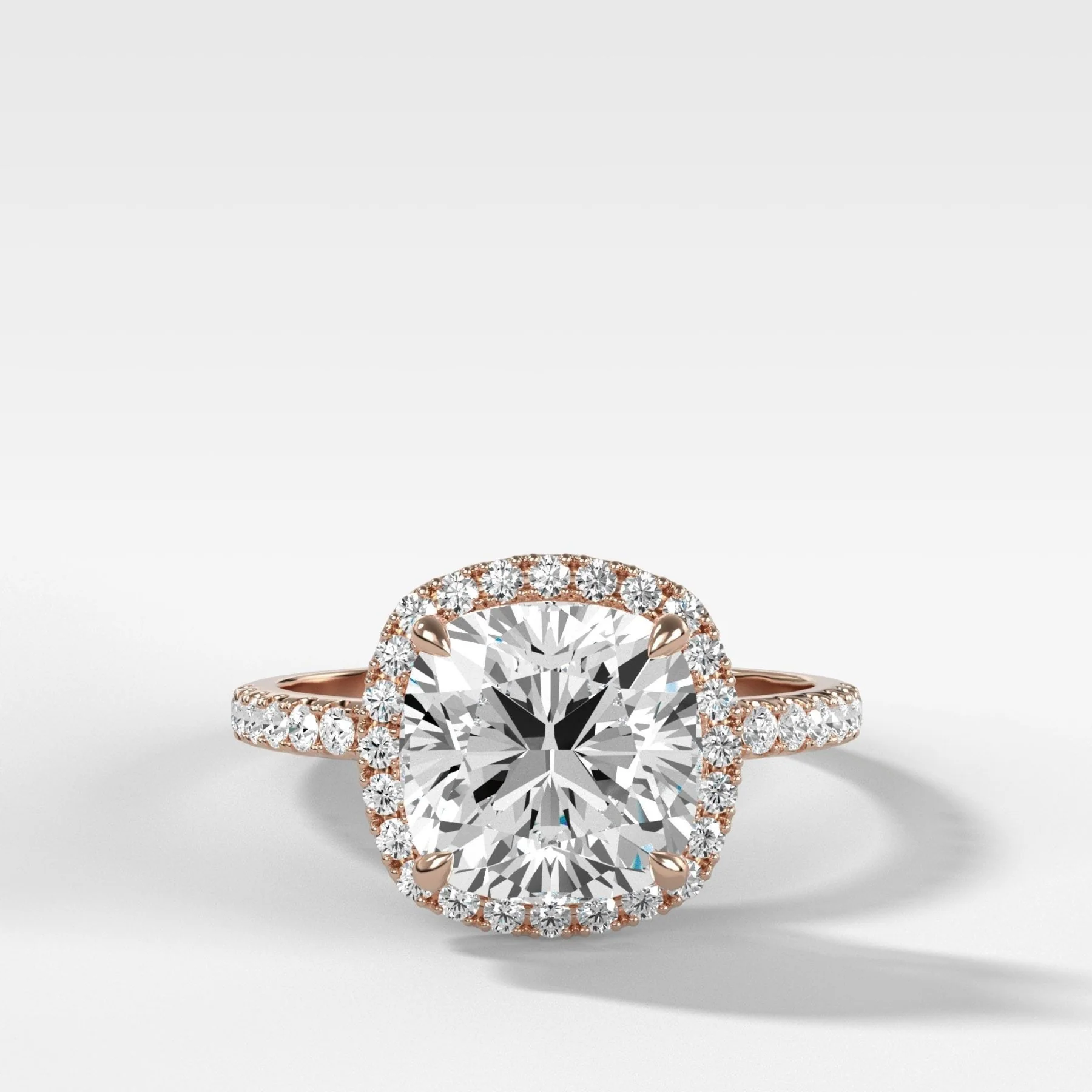 Aurora Pavé Halo Ring With Cushion Cut - Image 4