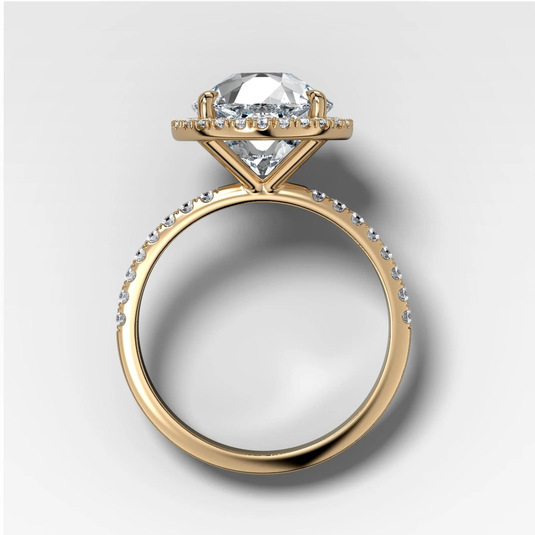 Aurora Pavé Halo Ring With Old Euro Cut - Image 2