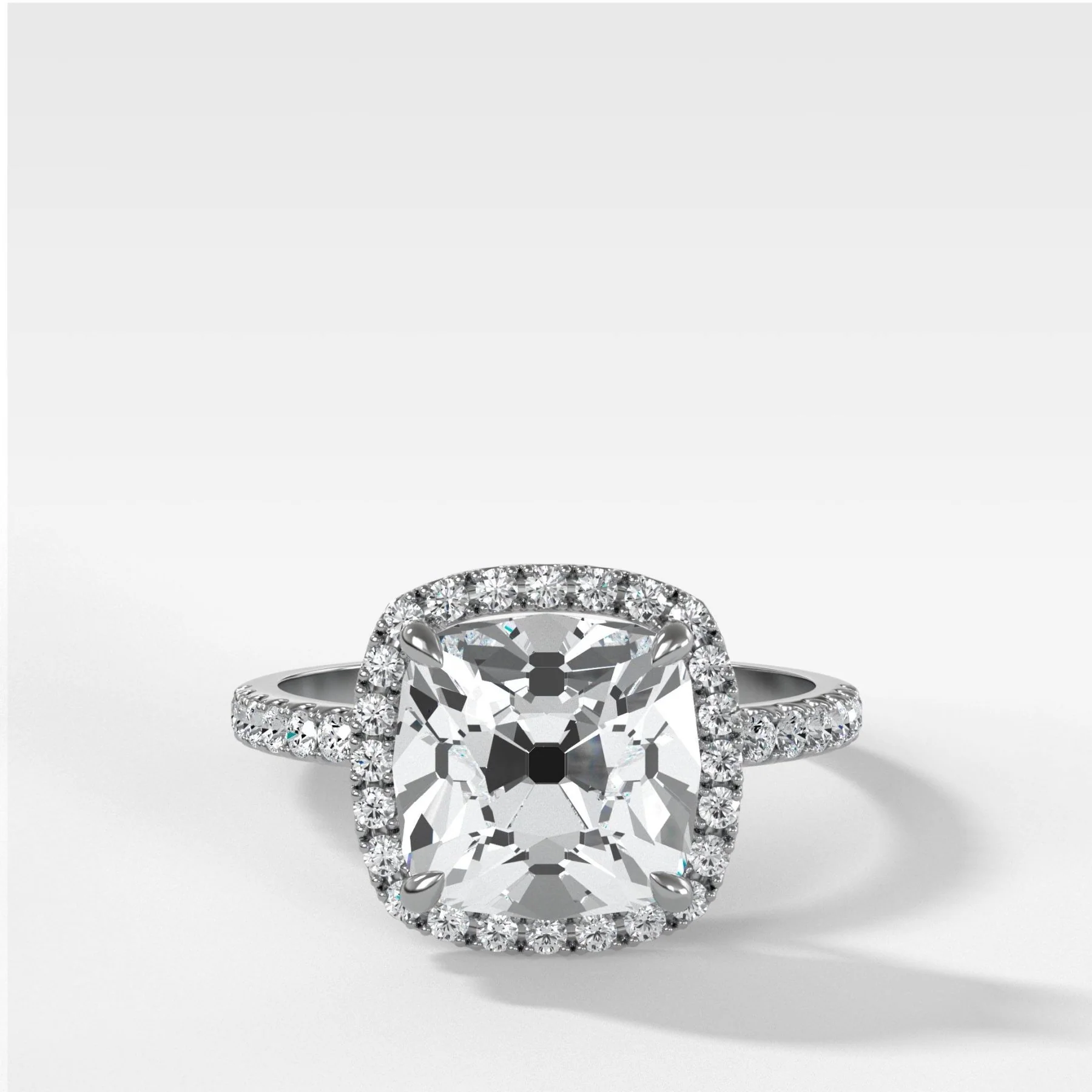 Aurora Pavé Halo Ring With Old Mine - Image 2