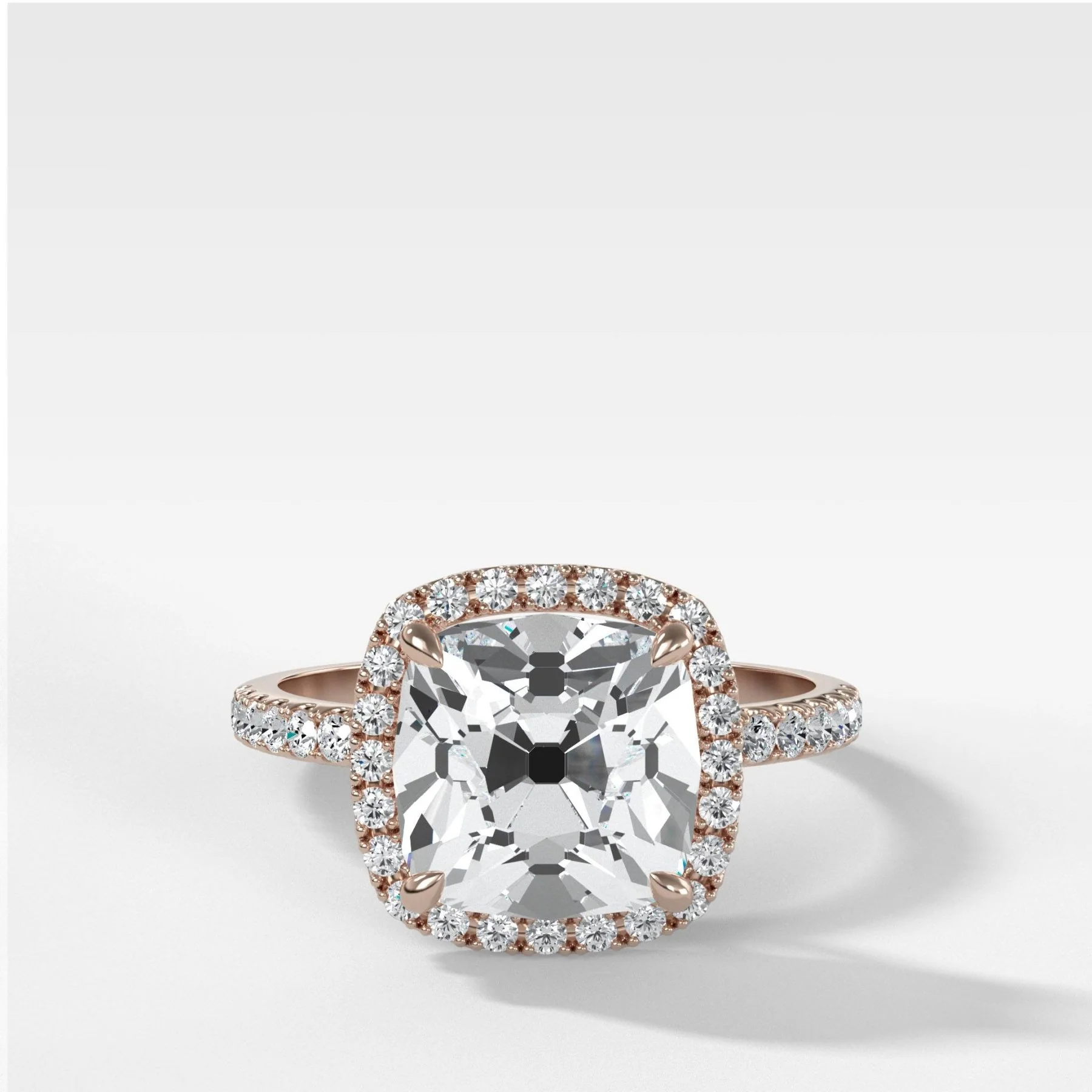 Aurora Pavé Halo Ring With Old Mine - Image 3