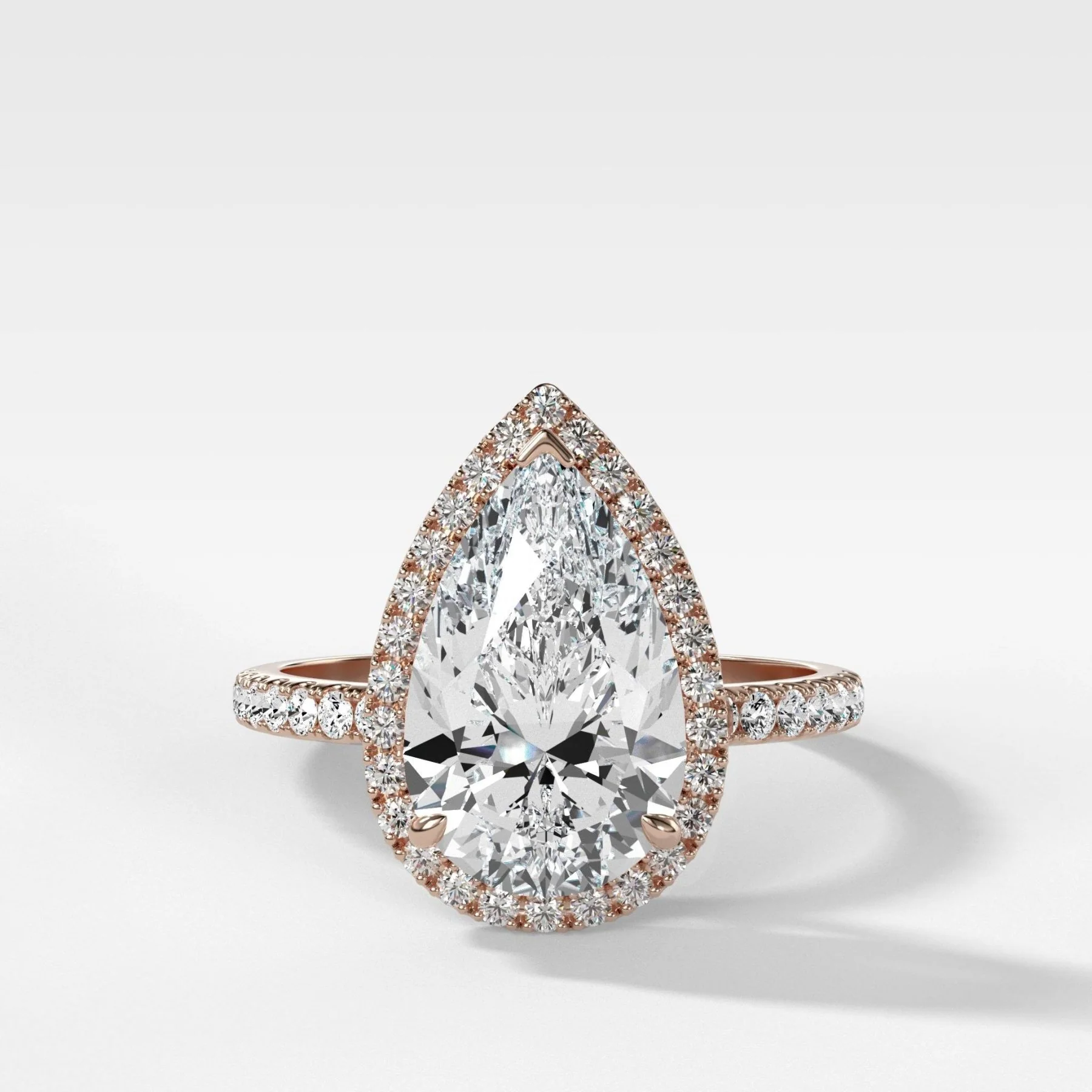 Aurora Pavé Halo Ring With Pear Cut - Image 4