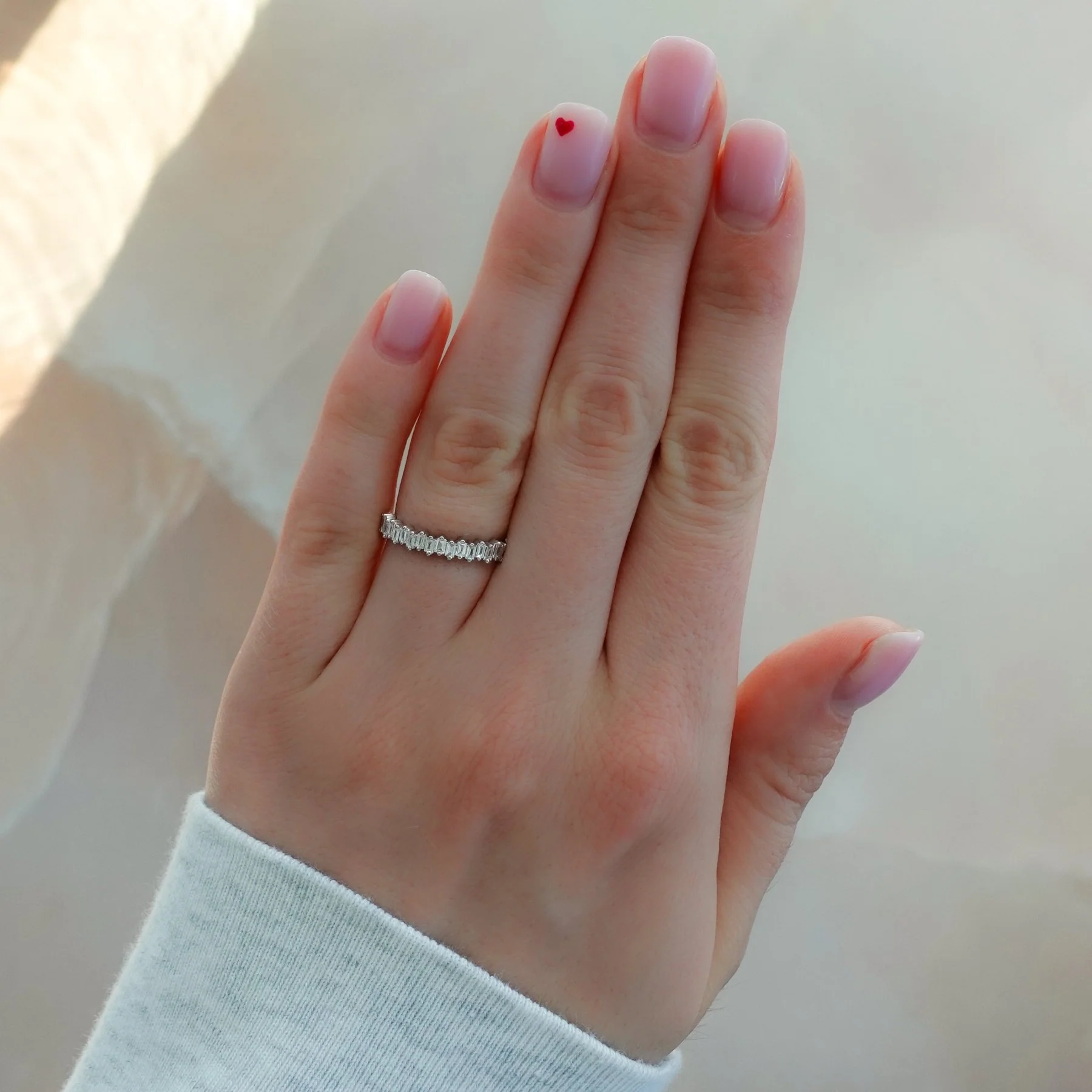 Baby Baguette Diamond Wedding Band - Image 6