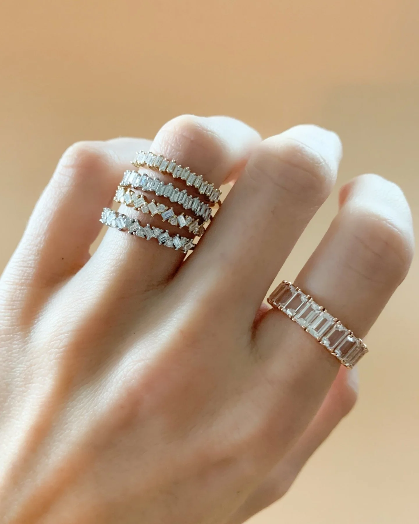 Baby Baguette Diamond Wedding Band - Image 7