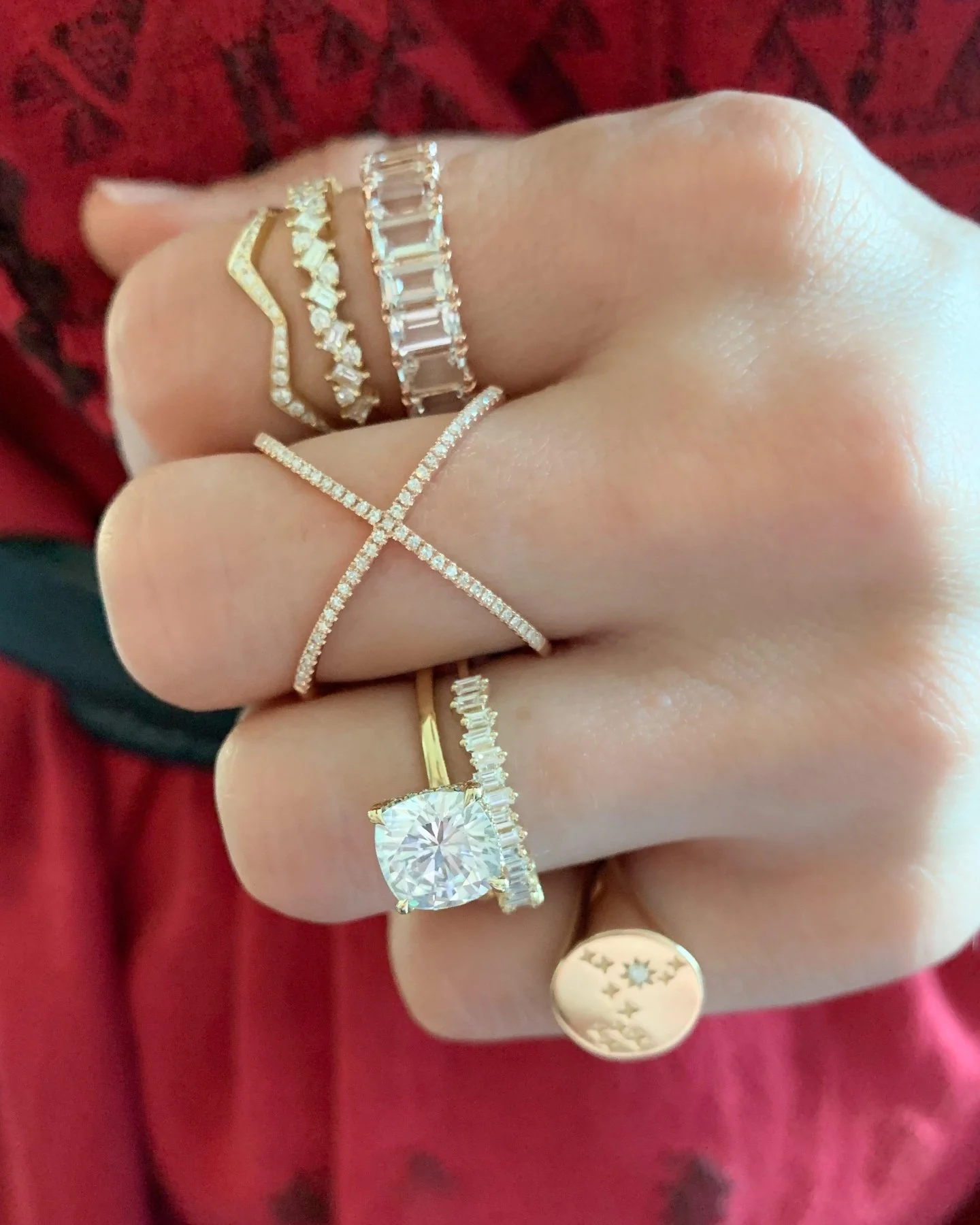 Baby Baguette Diamond Wedding Band - Image 9