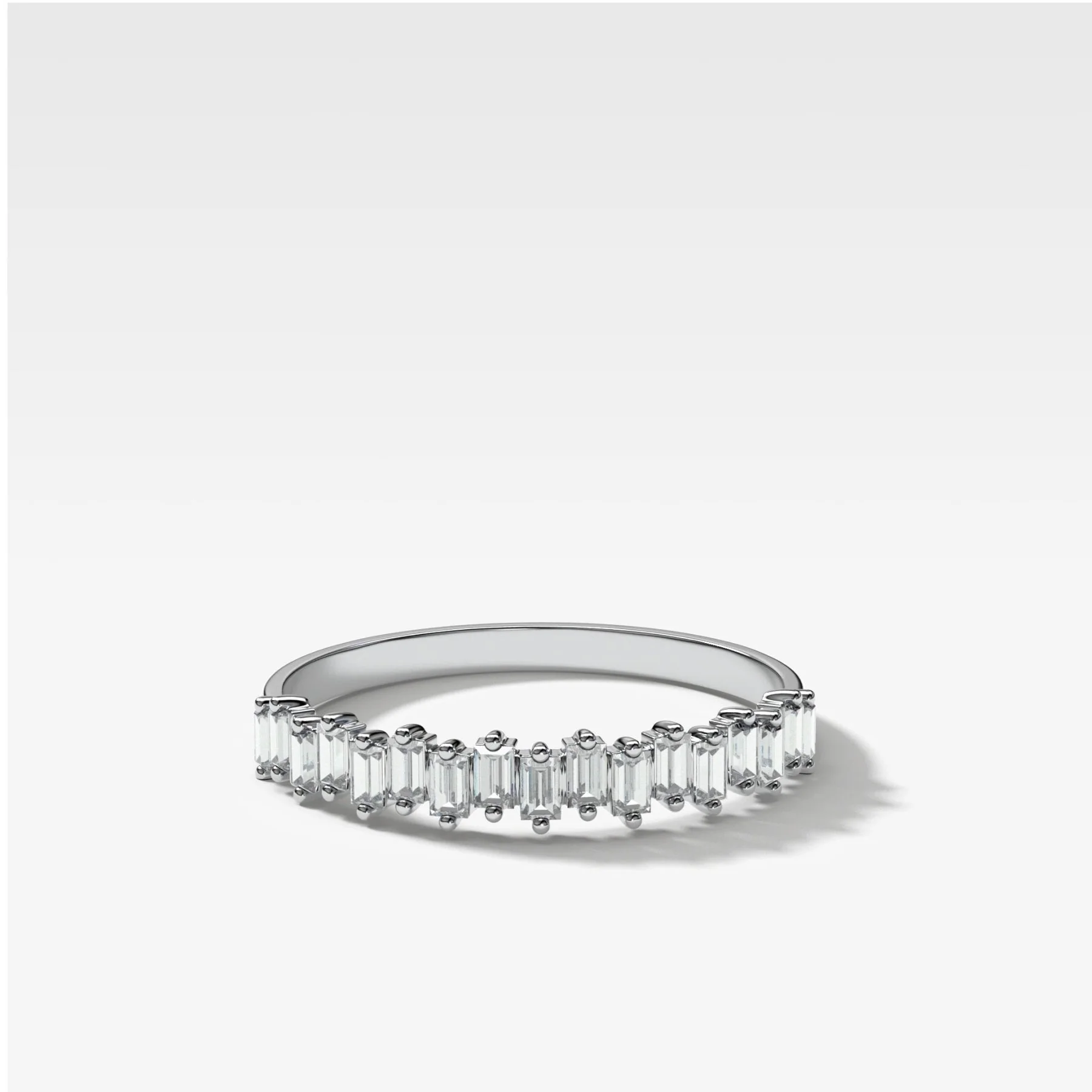 Baby Baguette Diamond Wedding Band - Image 2