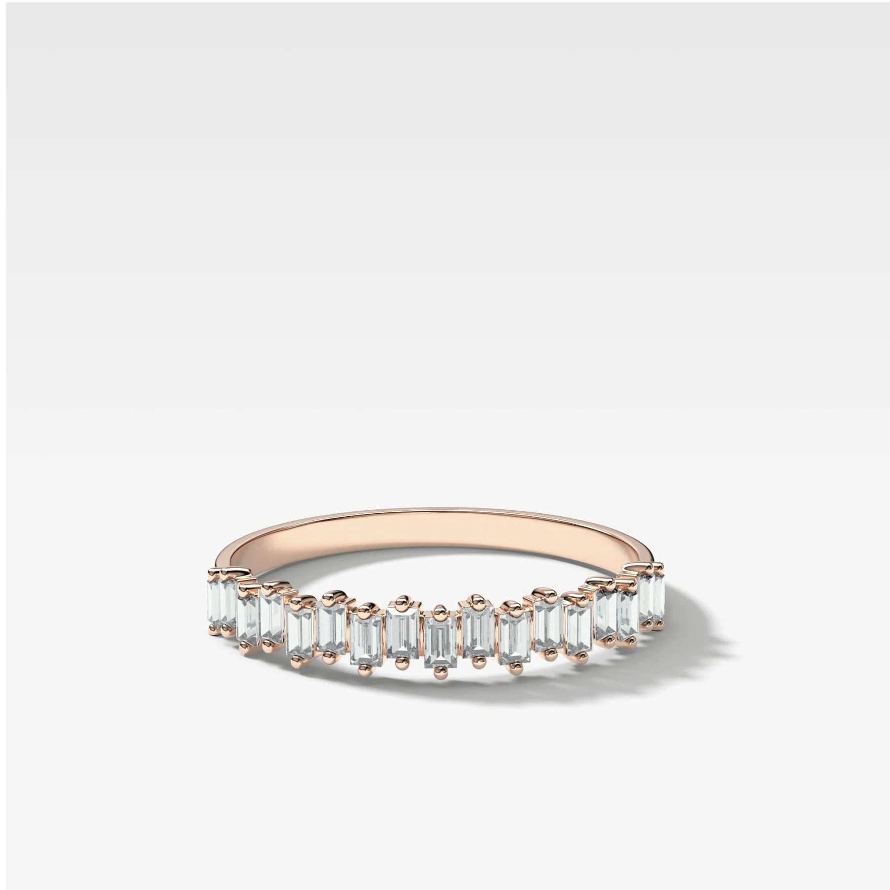 Baby Baguette Diamond Wedding Band - Image 3