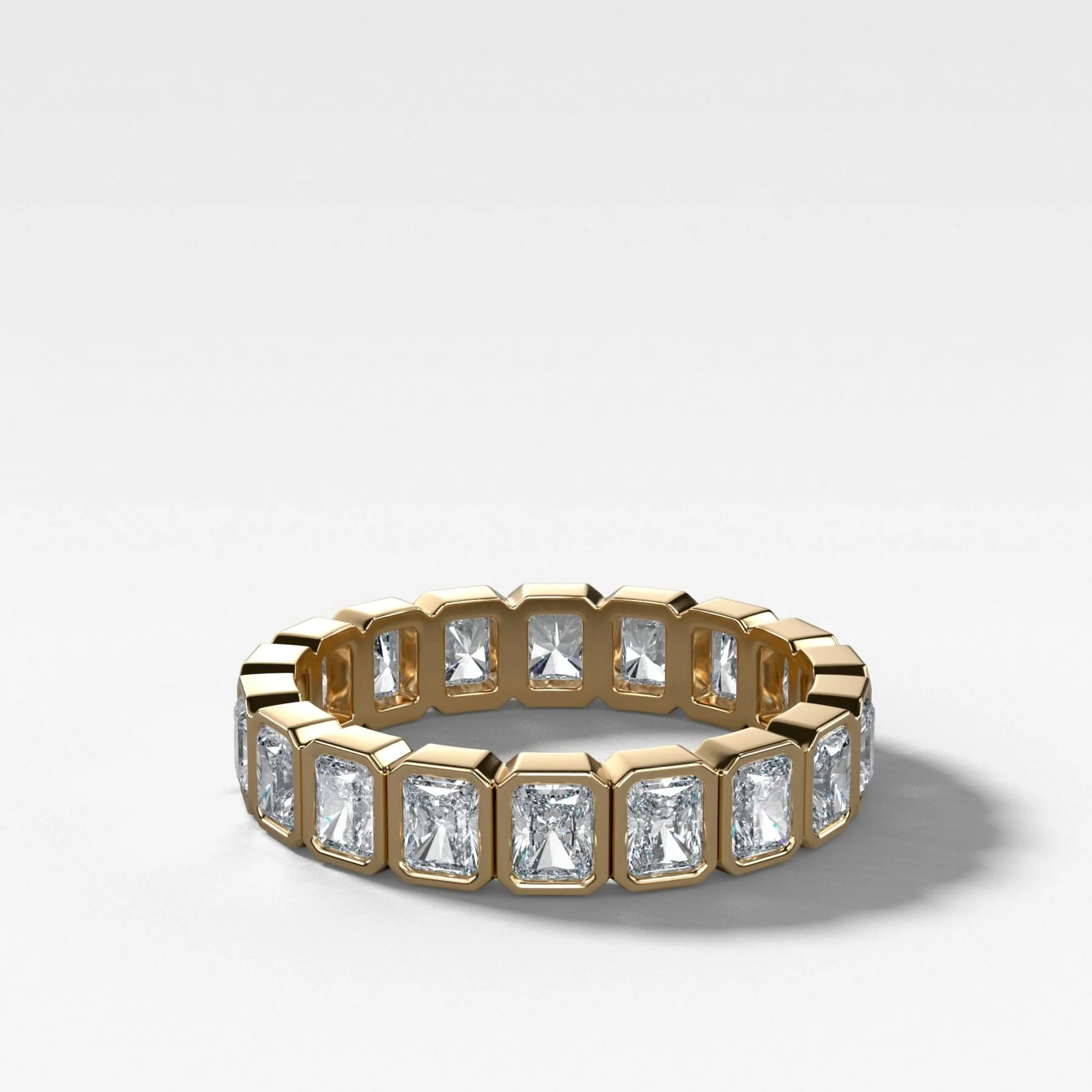 Baby Bezel Set Eternity Band With Radiant Cuts