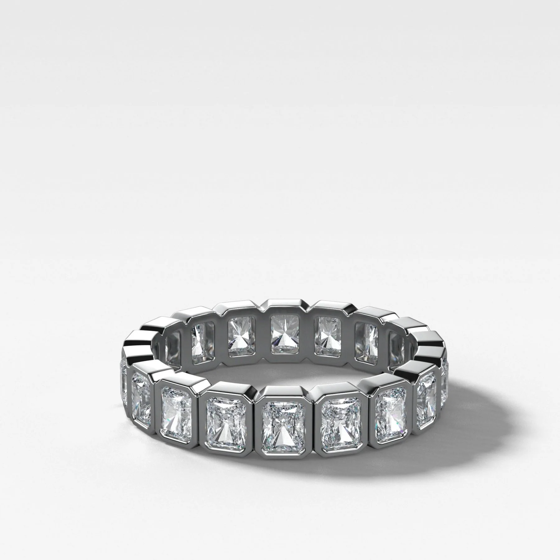 Baby Bezel Set Eternity Band With Radiant Cuts - Image 3