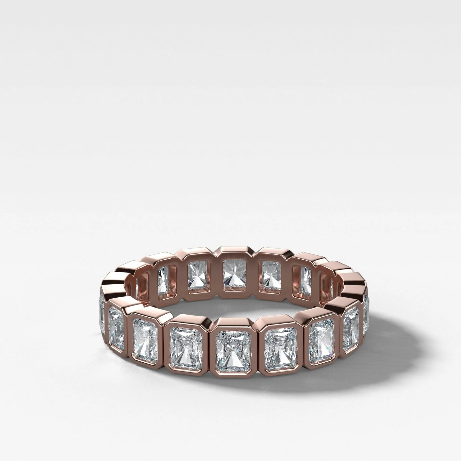 Baby Bezel Set Eternity Band With Radiant Cuts - Image 4