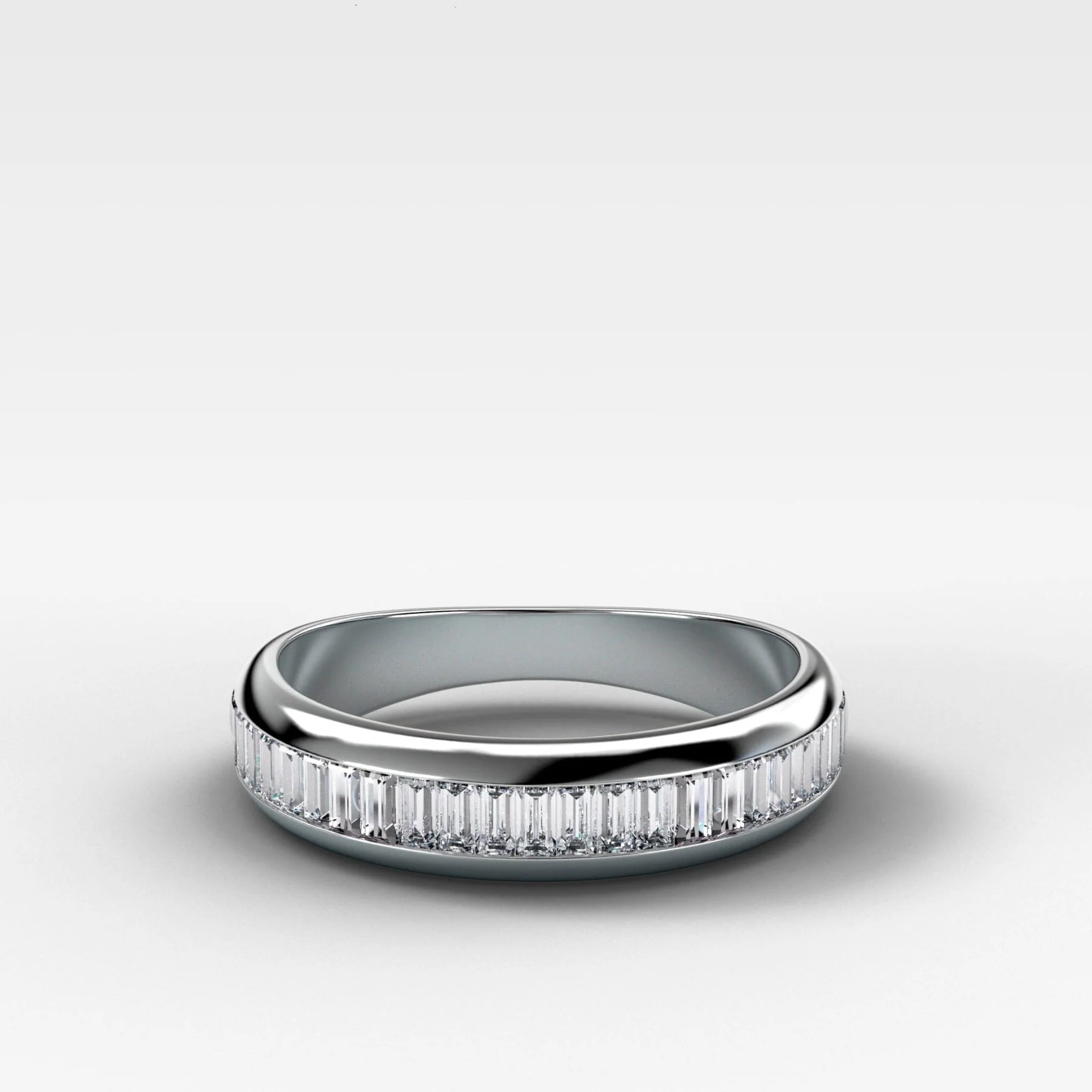 Baguette Channel Set Diamond Wedding Band - Image 3