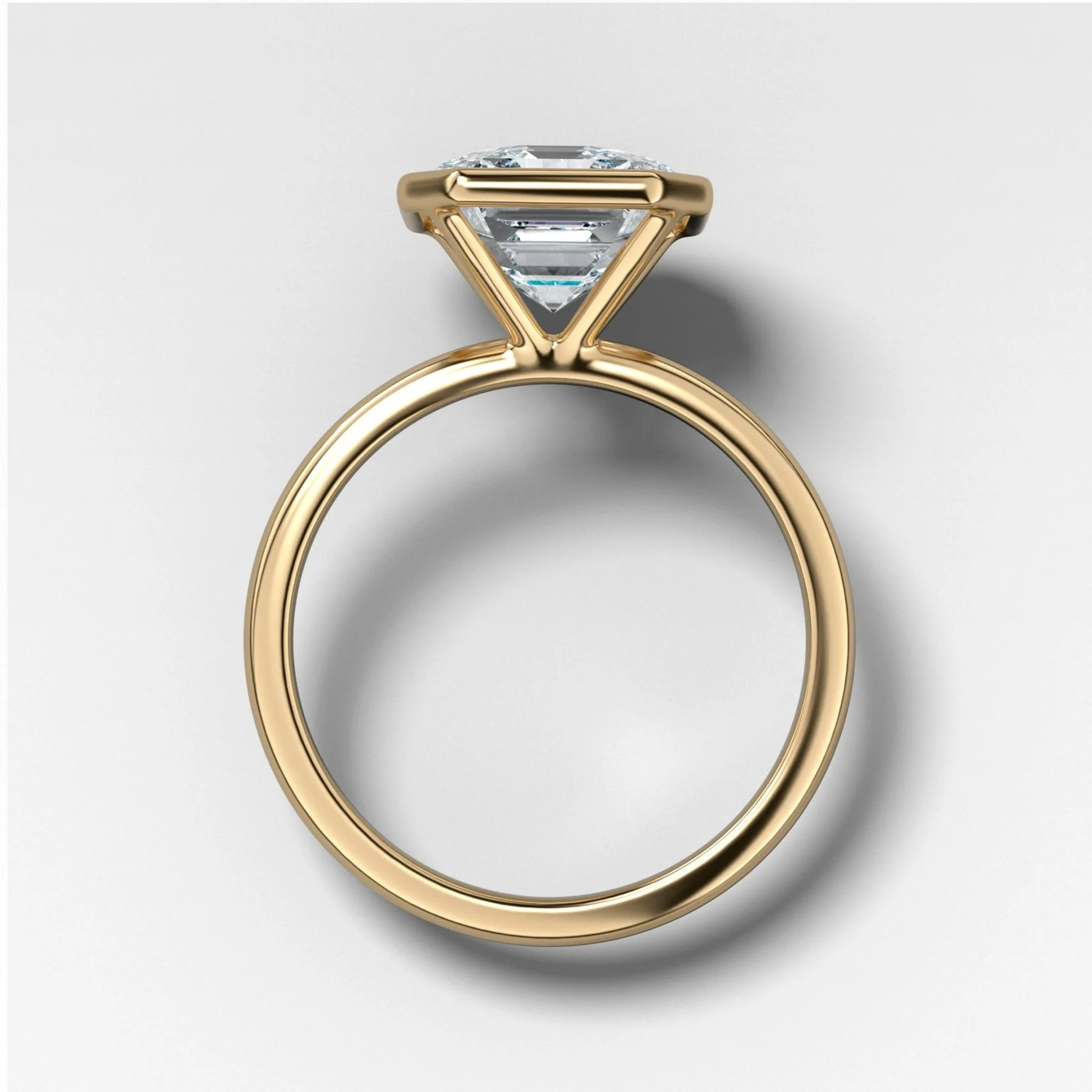 Penumbra Bezel Set Engagement Ring With Asscher Cut - Image 2