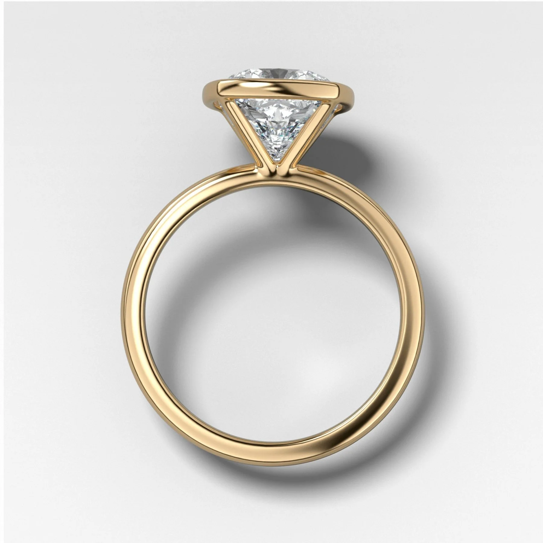 Penumbra Bezel Set Engagement Ring With Cushion Cut - Image 2