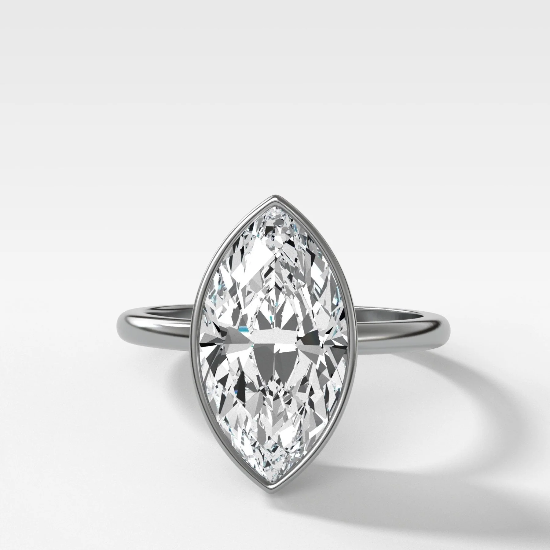 Penumbra Bezel Set Engagement Ring With Marquise Cut - Image 4