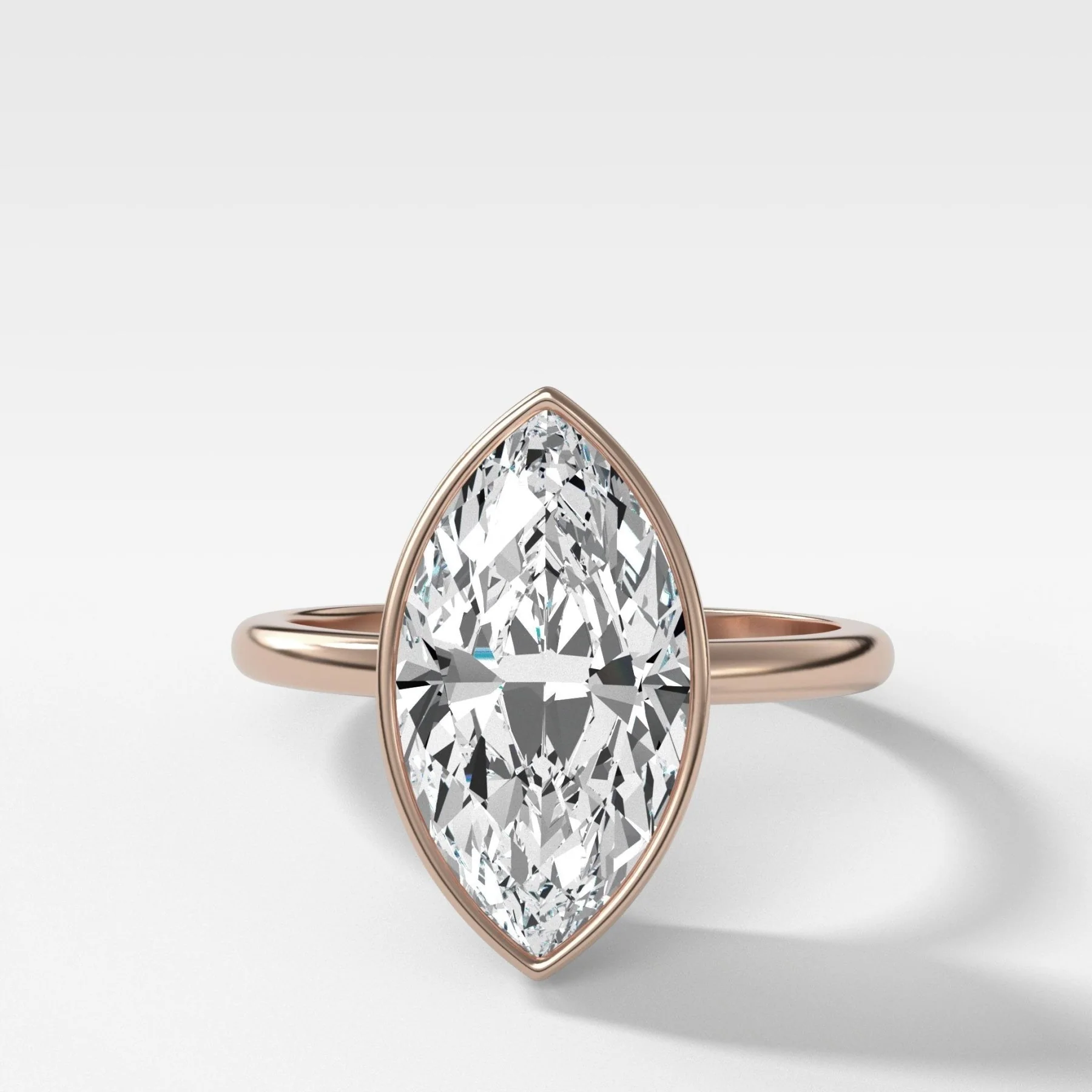 Penumbra Bezel Set Engagement Ring With Marquise Cut - Image 5
