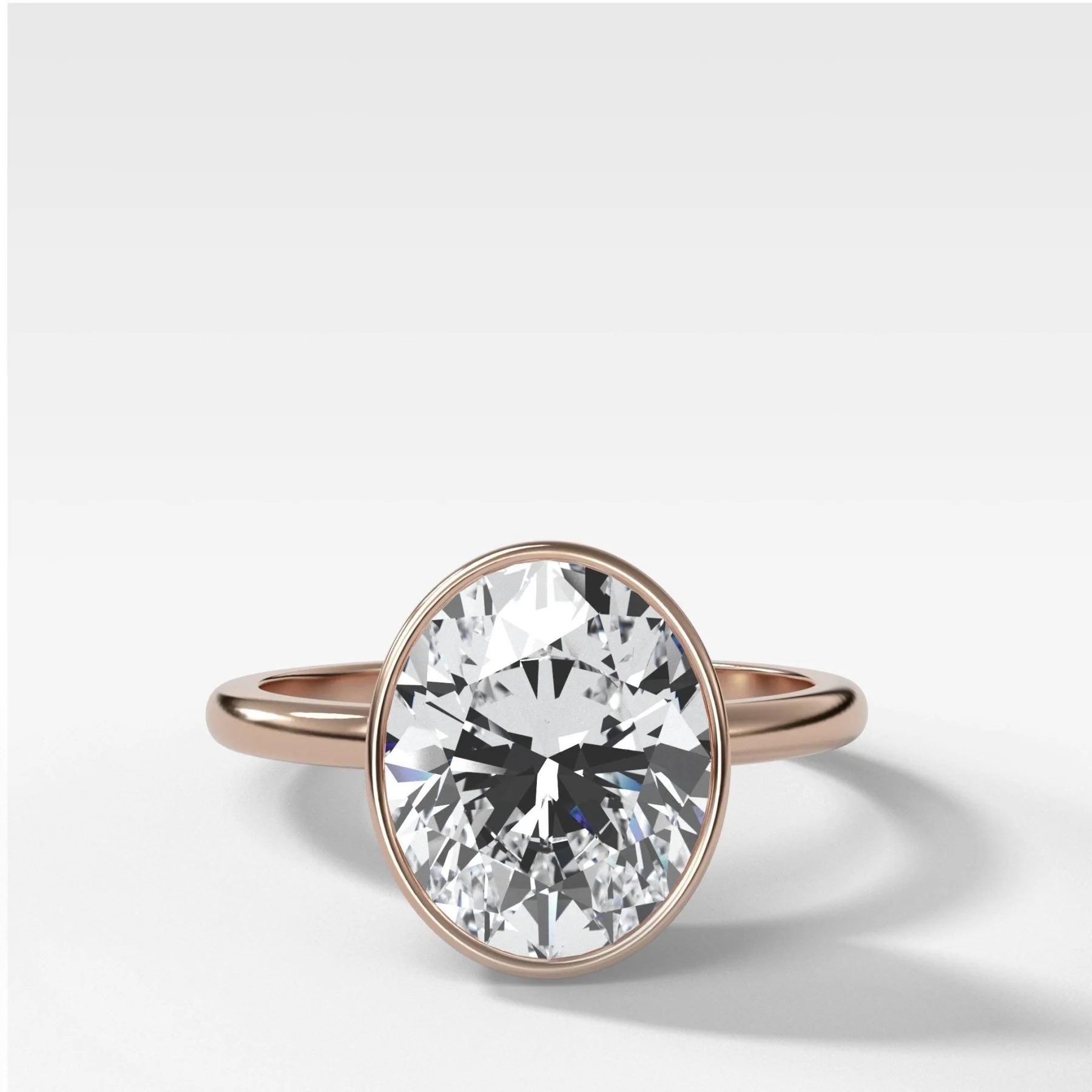 Penumbra Bezel Set Engagement Ring With Oval Cut - Image 8