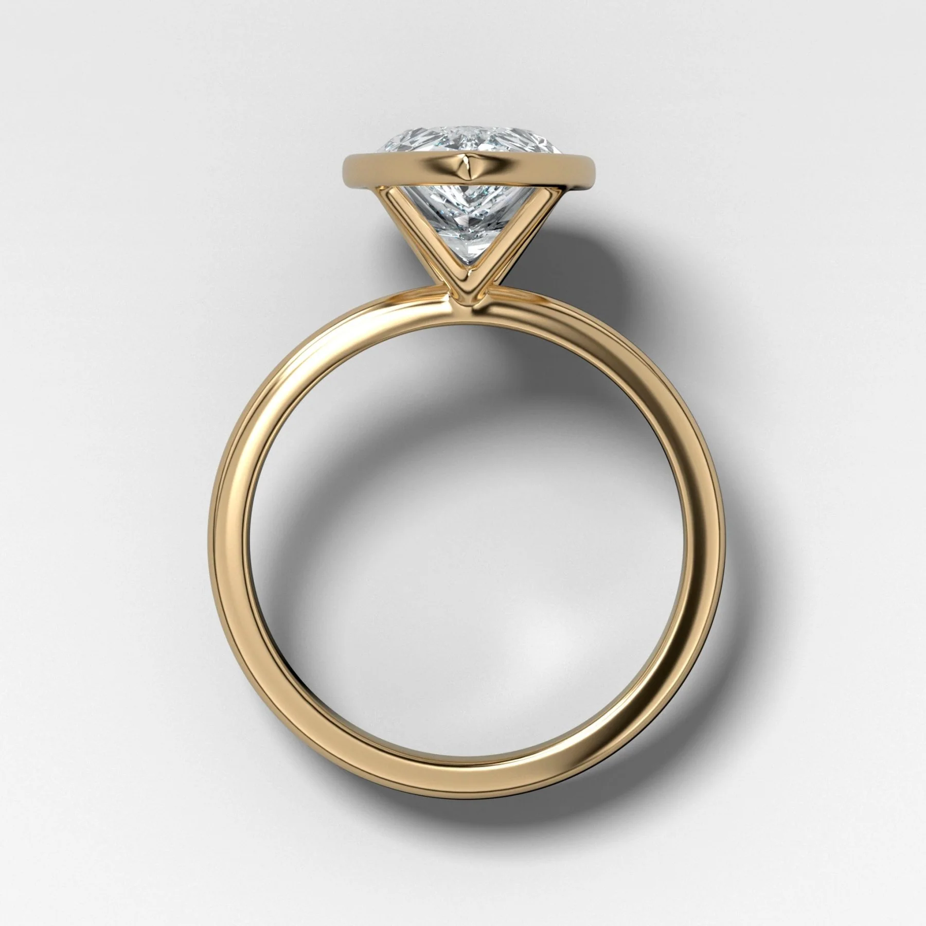 Penumbra Bezel Set Engagement Ring With Pear Cut - Image 2