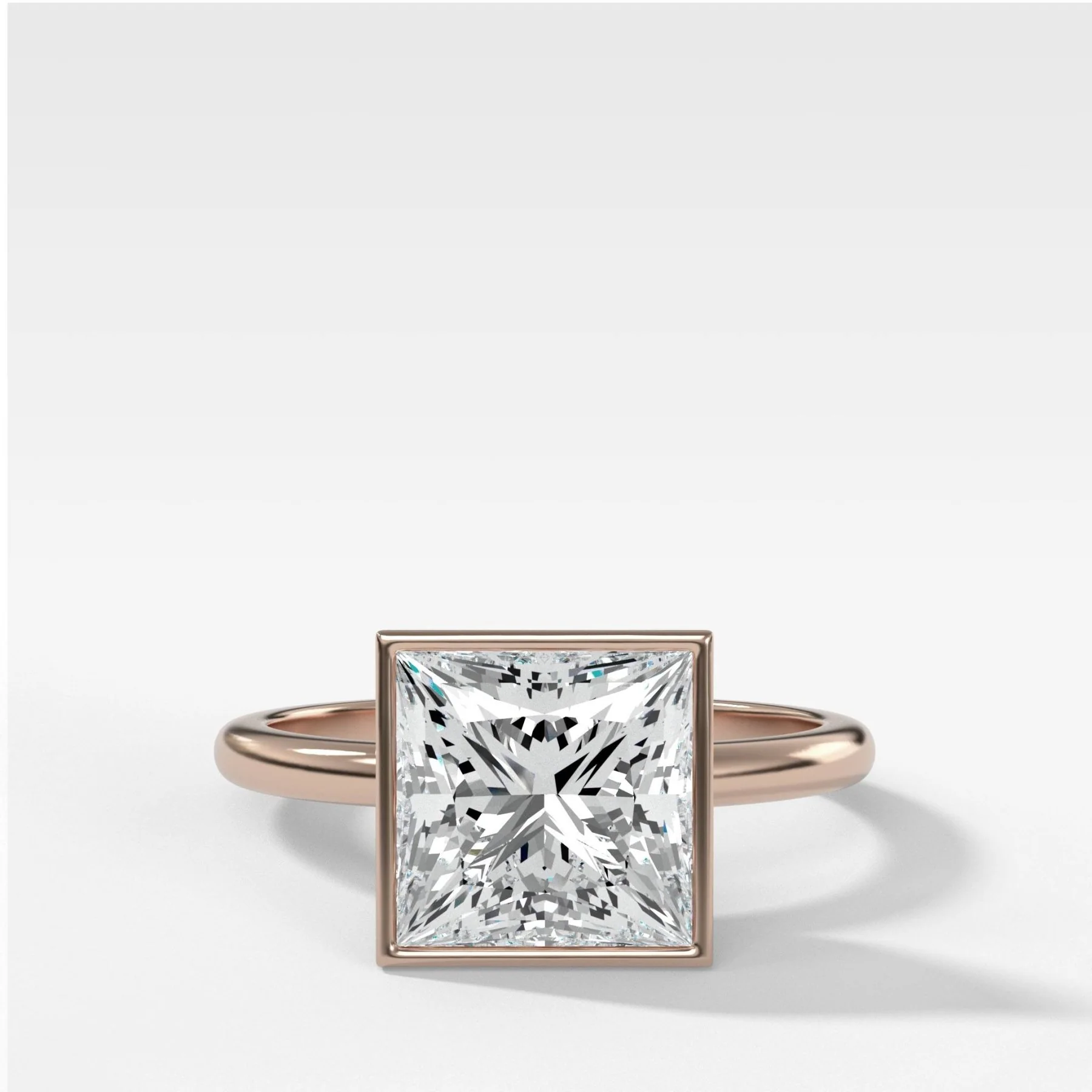 Penumbra Bezel Set Engagement Ring With Princess Cut - Image 5