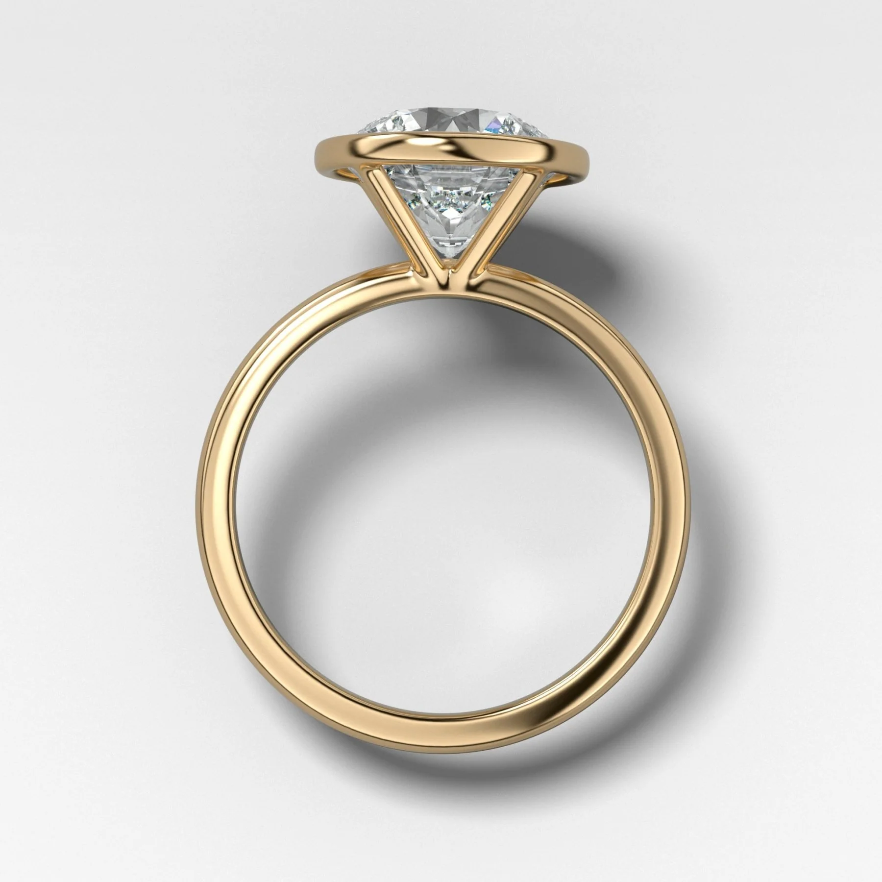 Penumbra Bezel Set Engagement Ring With Round Cut - Image 2