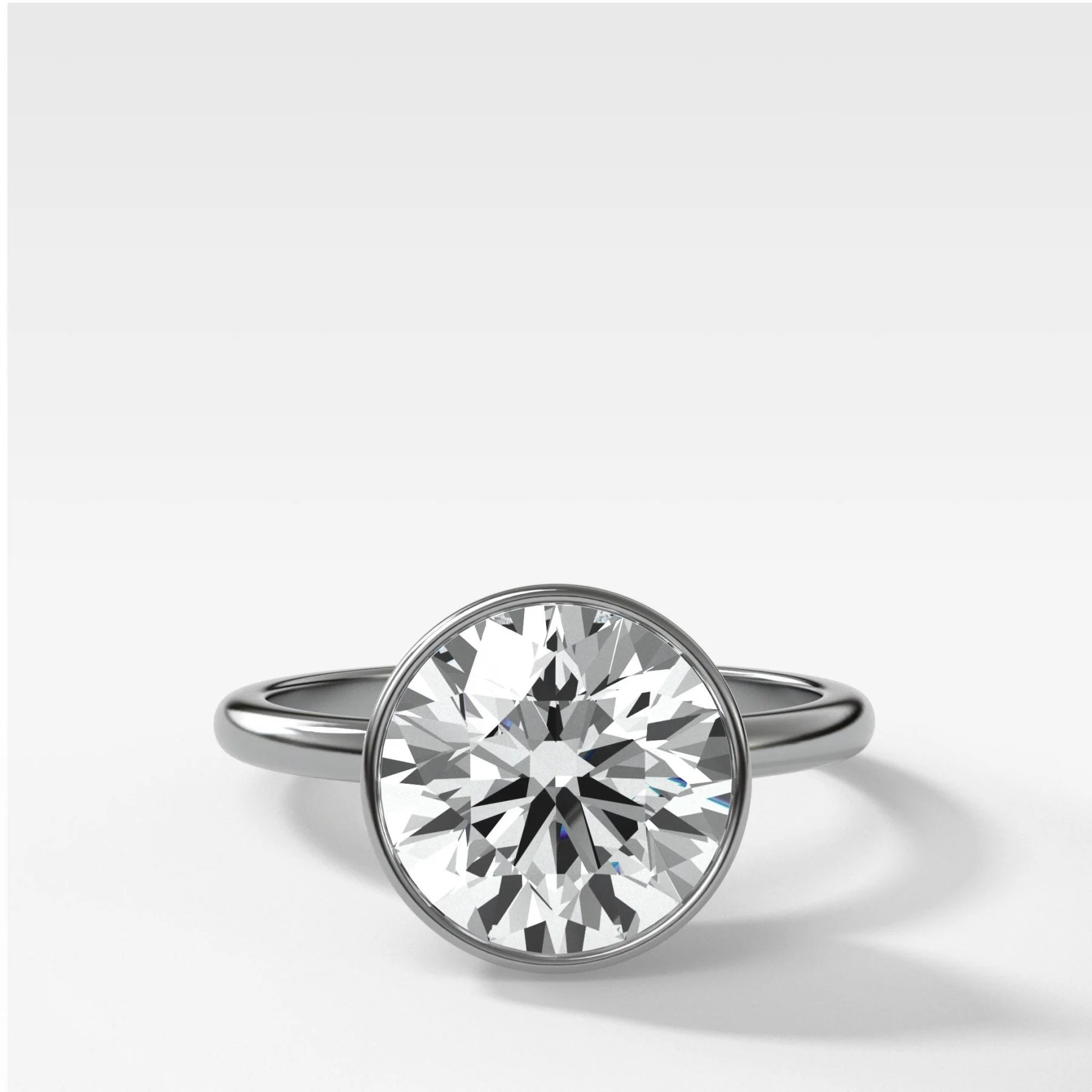 Penumbra Bezel Set Engagement Ring With Round Cut - Image 4