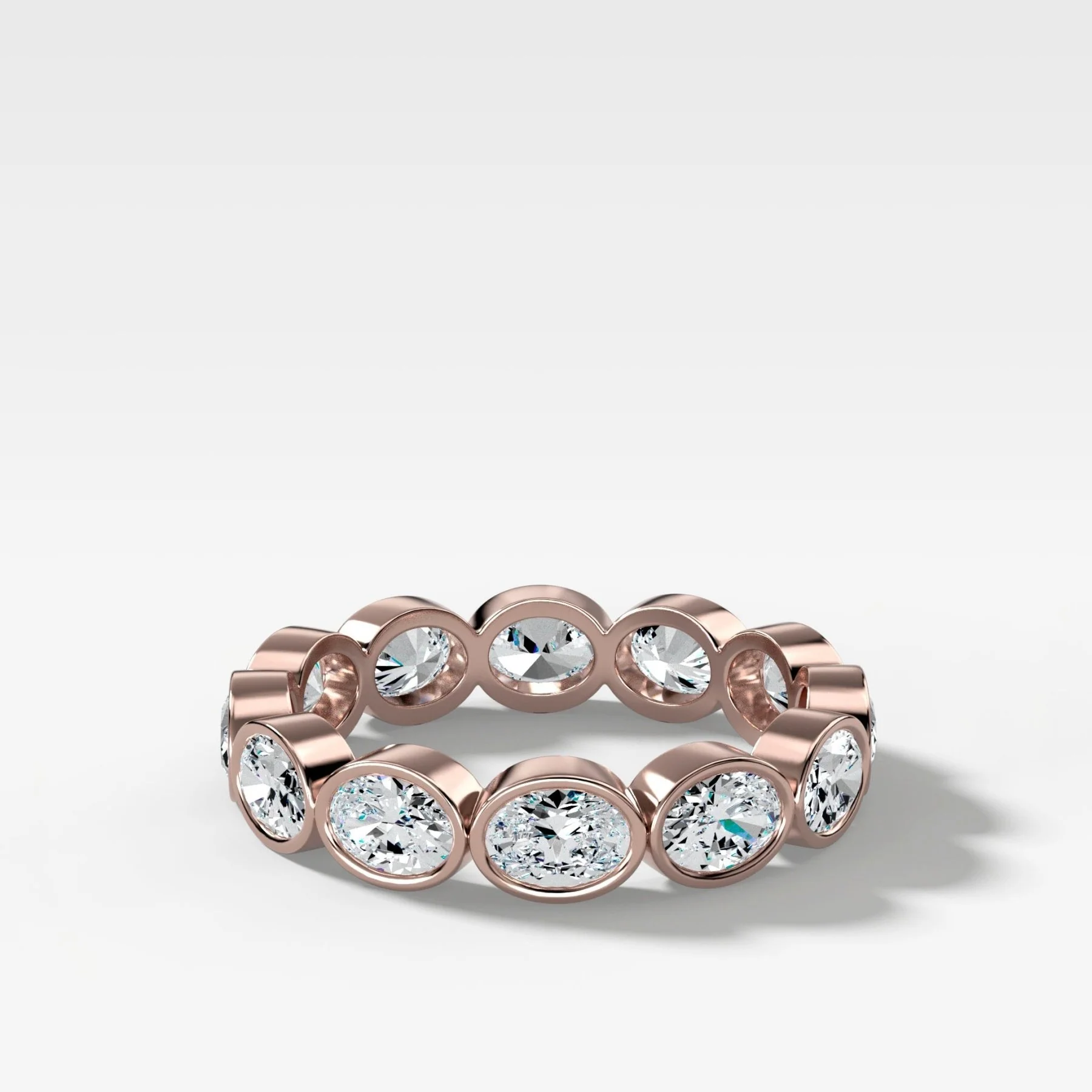 Midi Bezel Set Eternity Band With East West Oval Cuts - Image 5