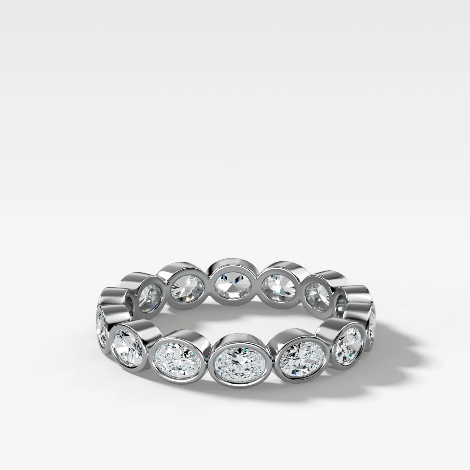 Baby Bezel Set Eternity Band With East West Oval Cuts - Image 3