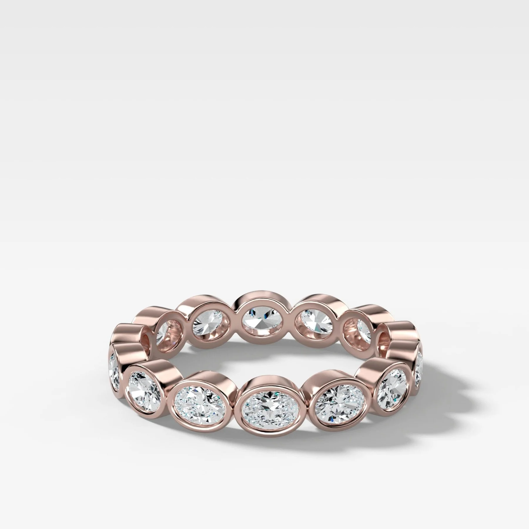 Baby Bezel Set Eternity Band With East West Oval Cuts - Image 4