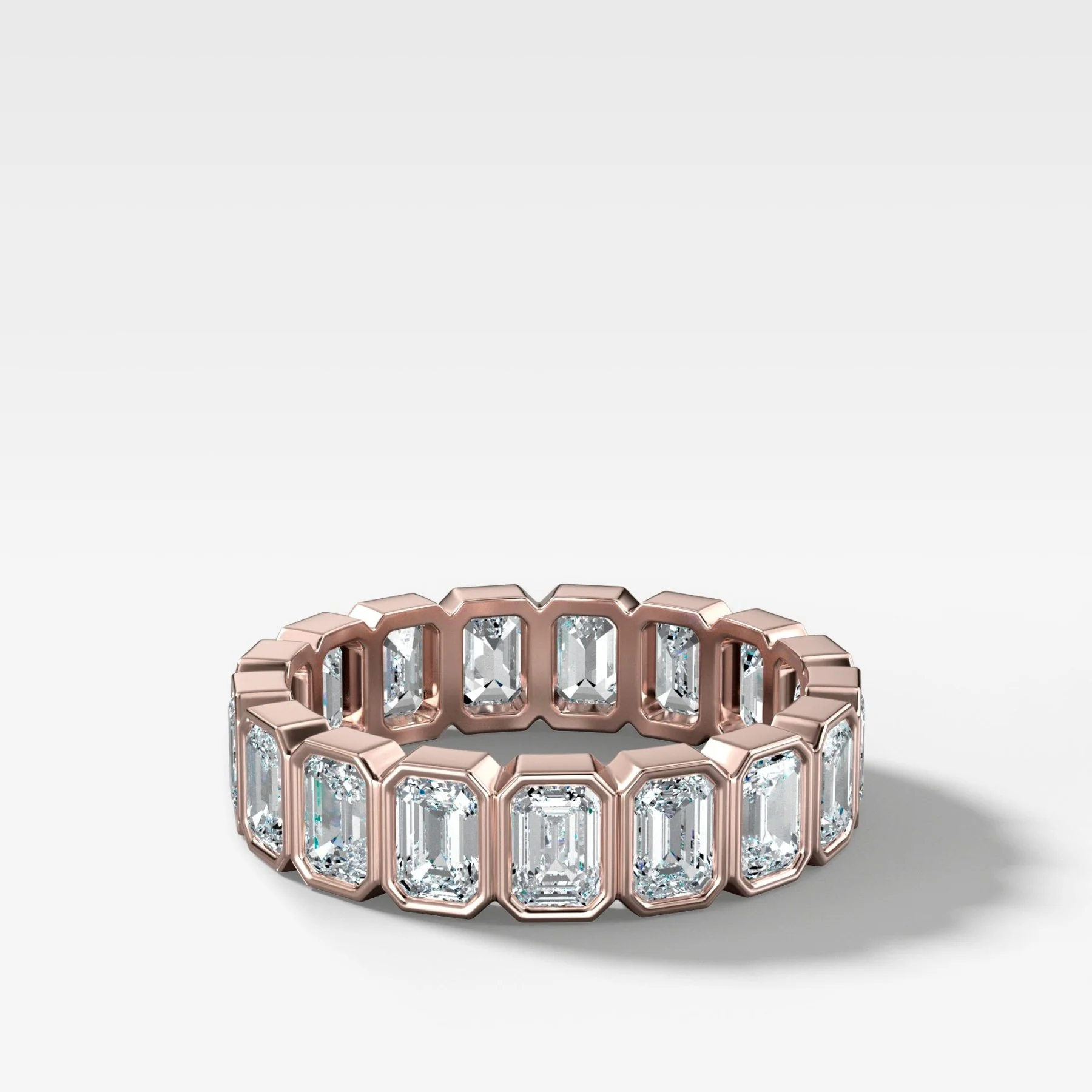 Midi Bezel Set Eternity Band With Emerald Cuts - Image 4