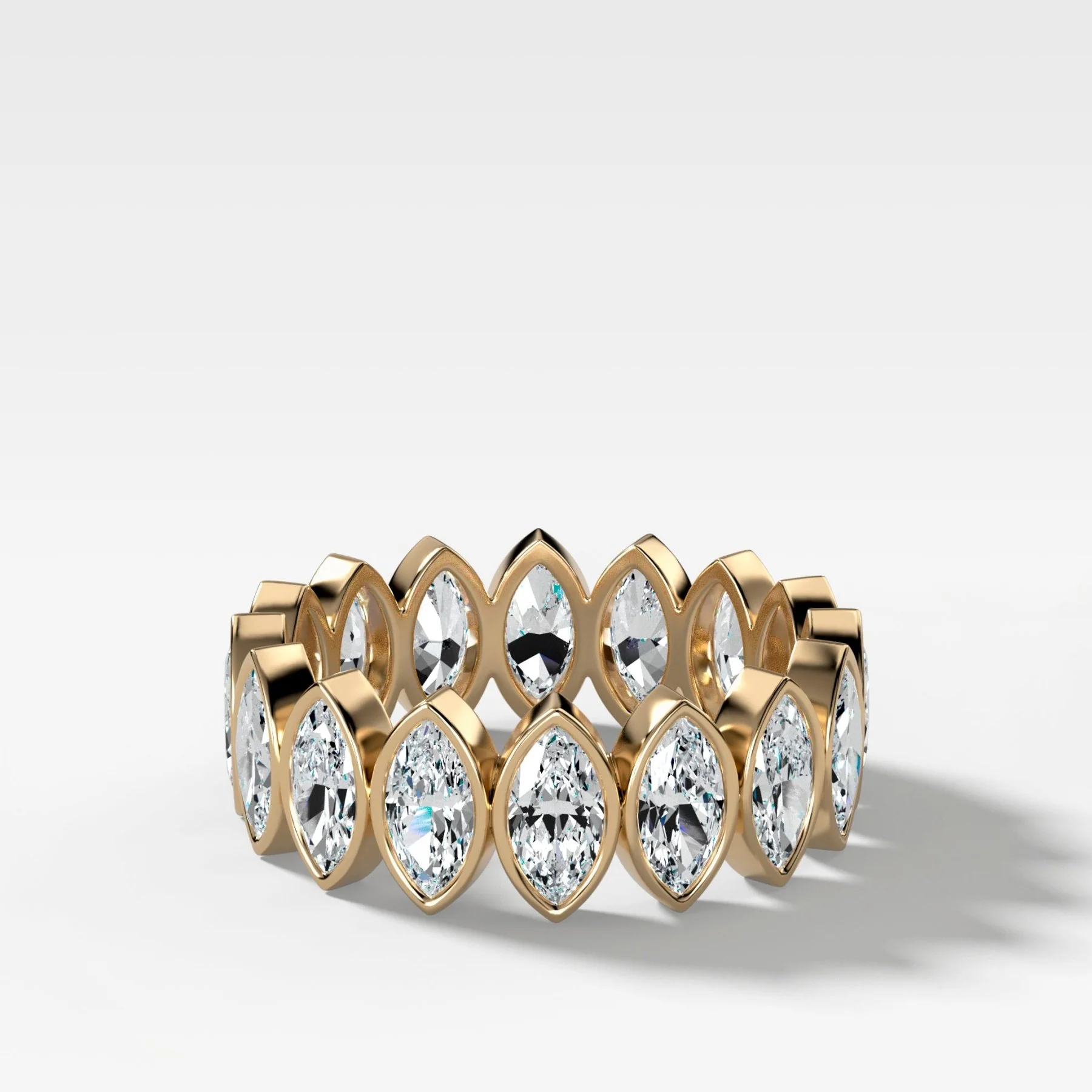 Midi Bezel Set Eternity Band With Marquise Cuts