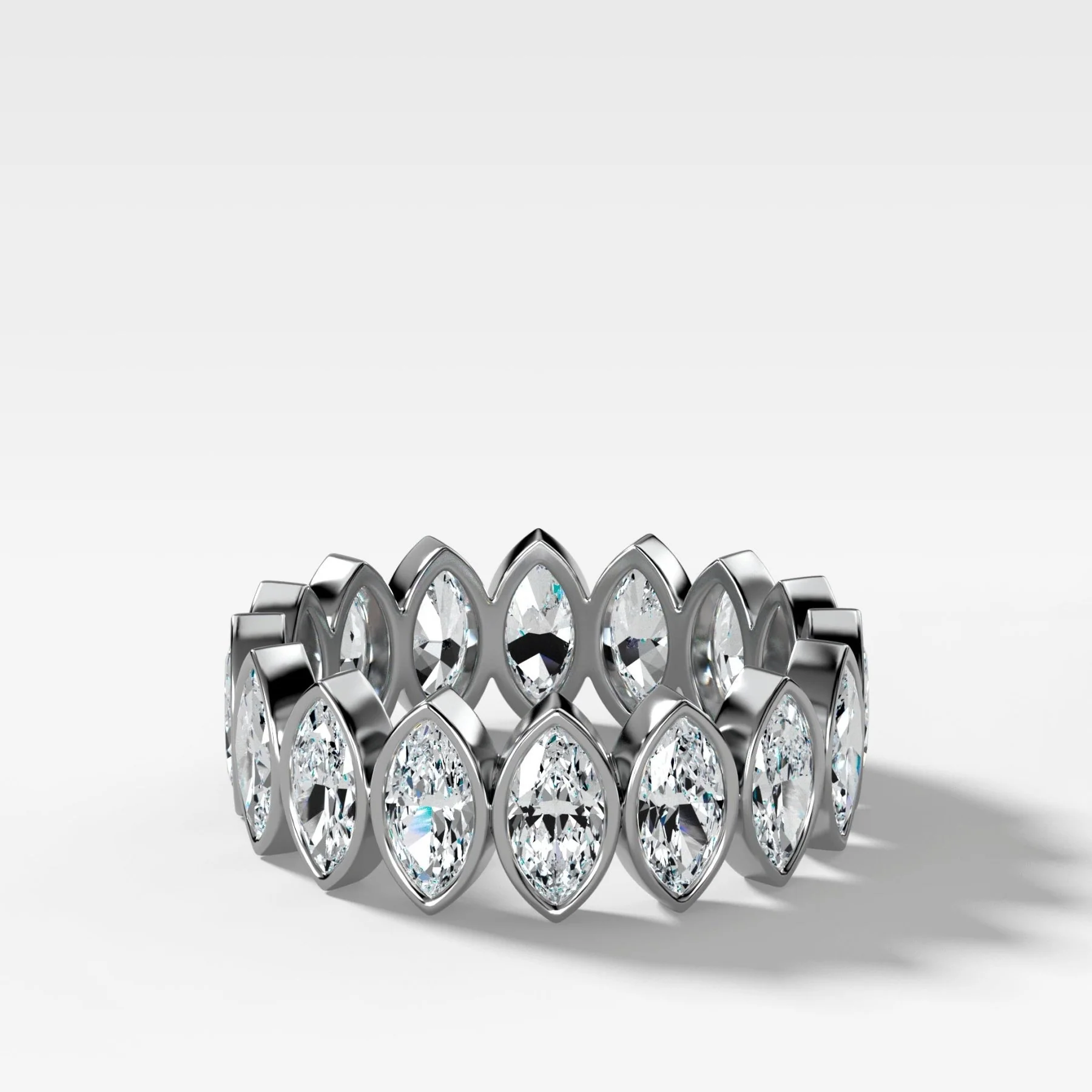 Midi Bezel Set Eternity Band With Marquise Cuts - Image 3