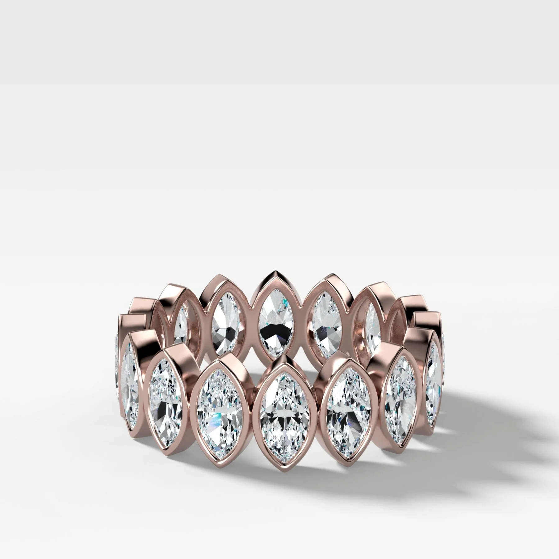 Midi Bezel Set Eternity Band With Marquise Cuts - Image 4