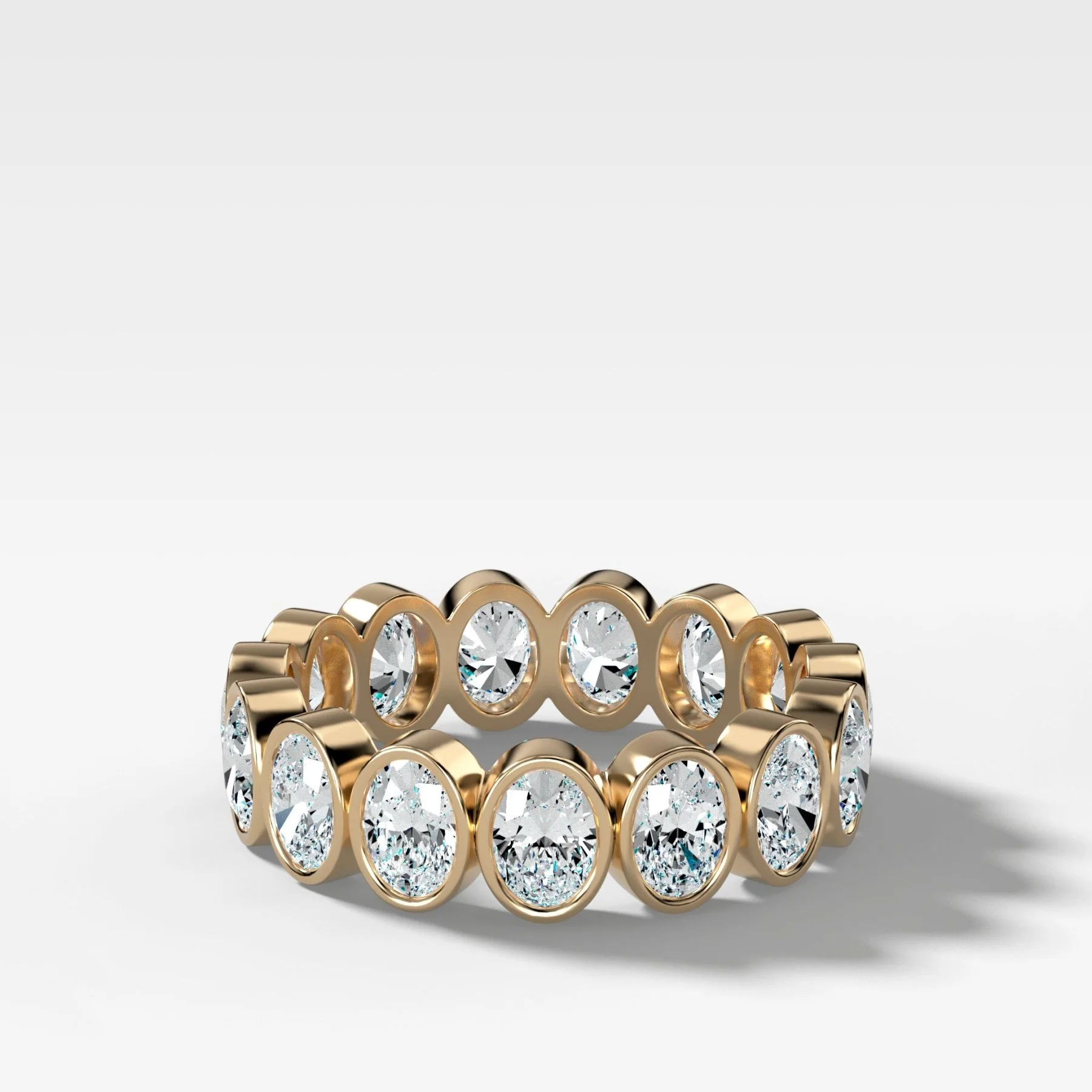 Midi Bezel Set Eternity Band With Oval Cuts