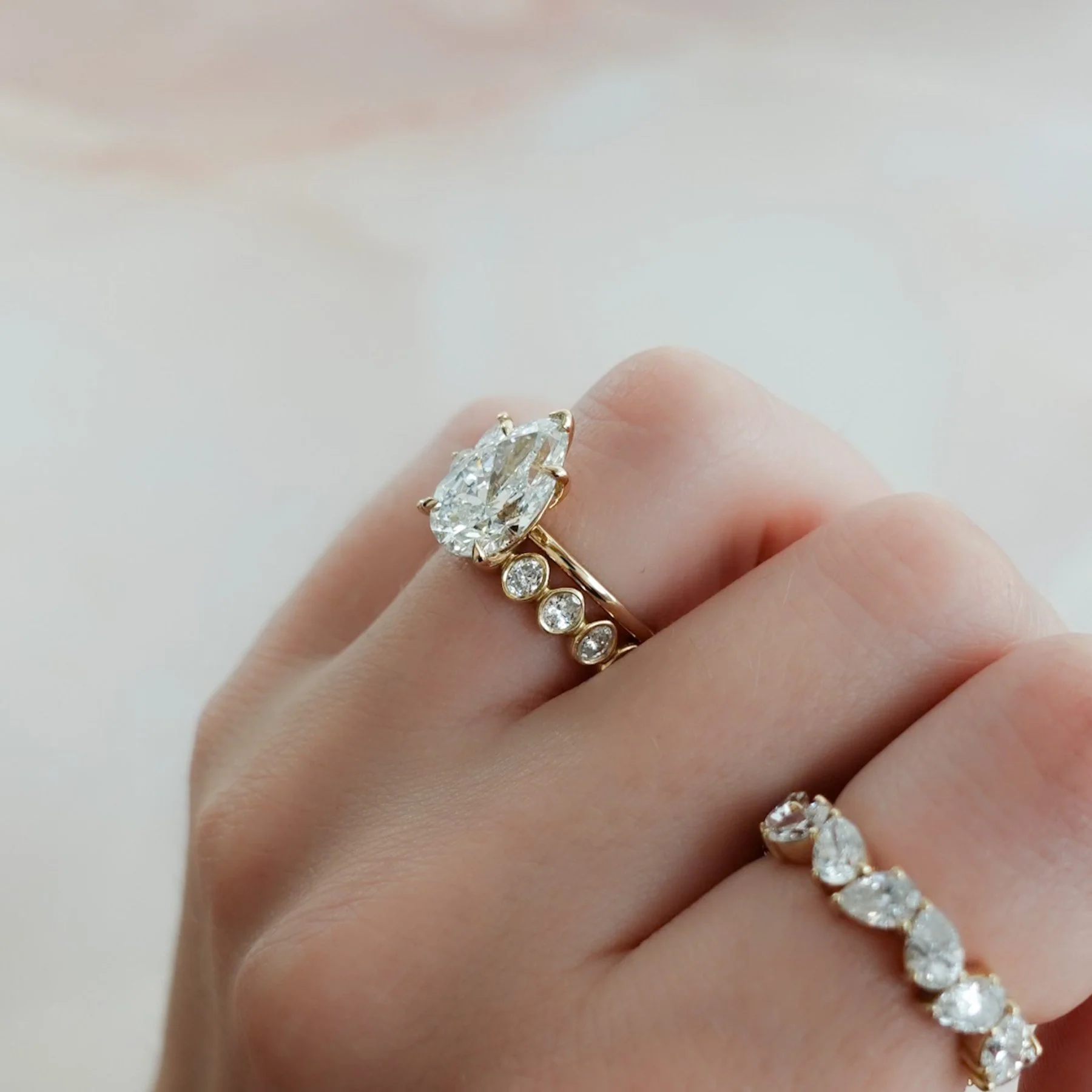 Baby Bezel Set Eternity Band With Oval Cuts - Image 3
