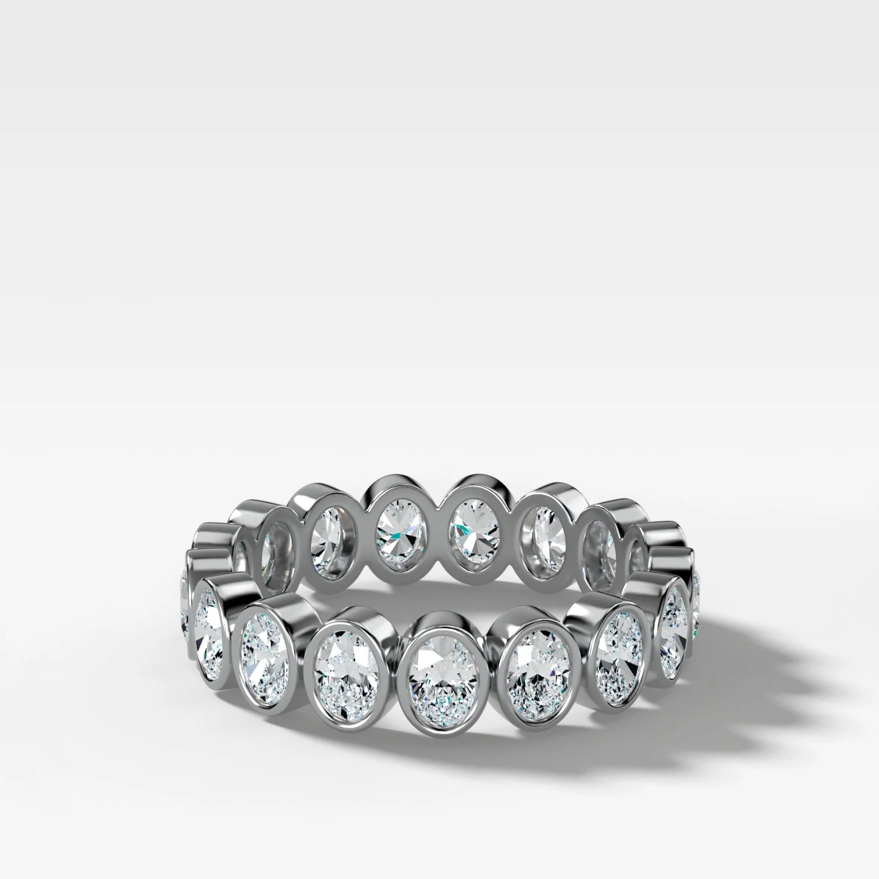 Baby Bezel Set Eternity Band With Oval Cuts - Image 4