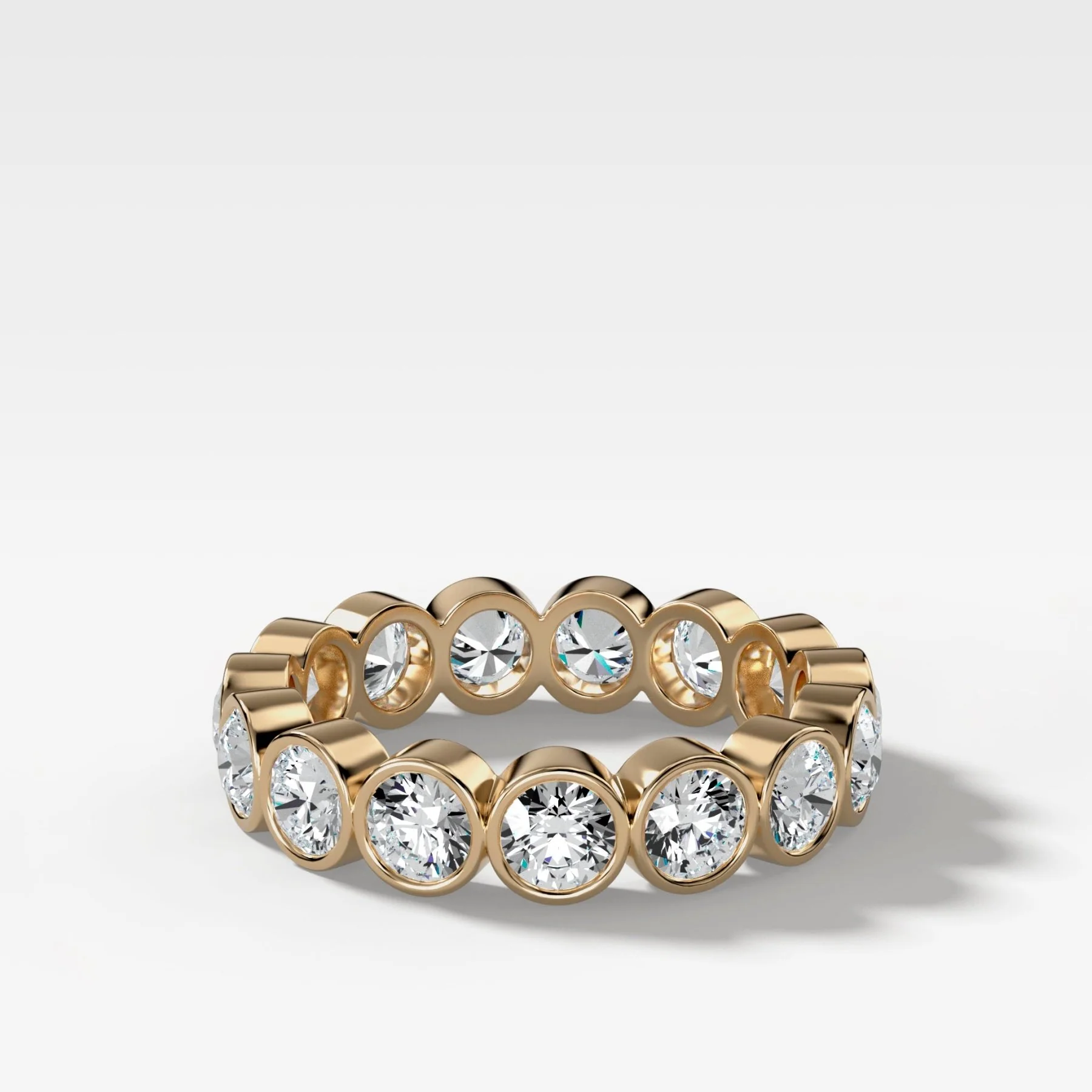 Midi Bezel Set Eternity Band With Round Cuts