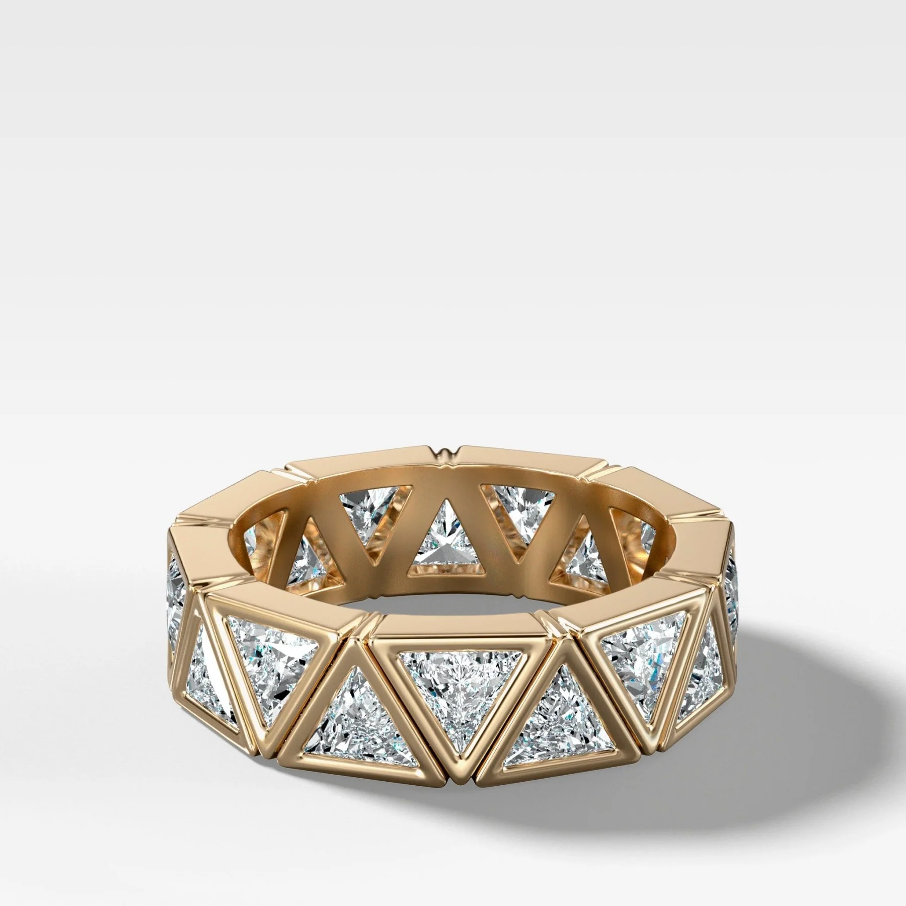Midi Bezel Set Eternity Band With Trilliant Cuts