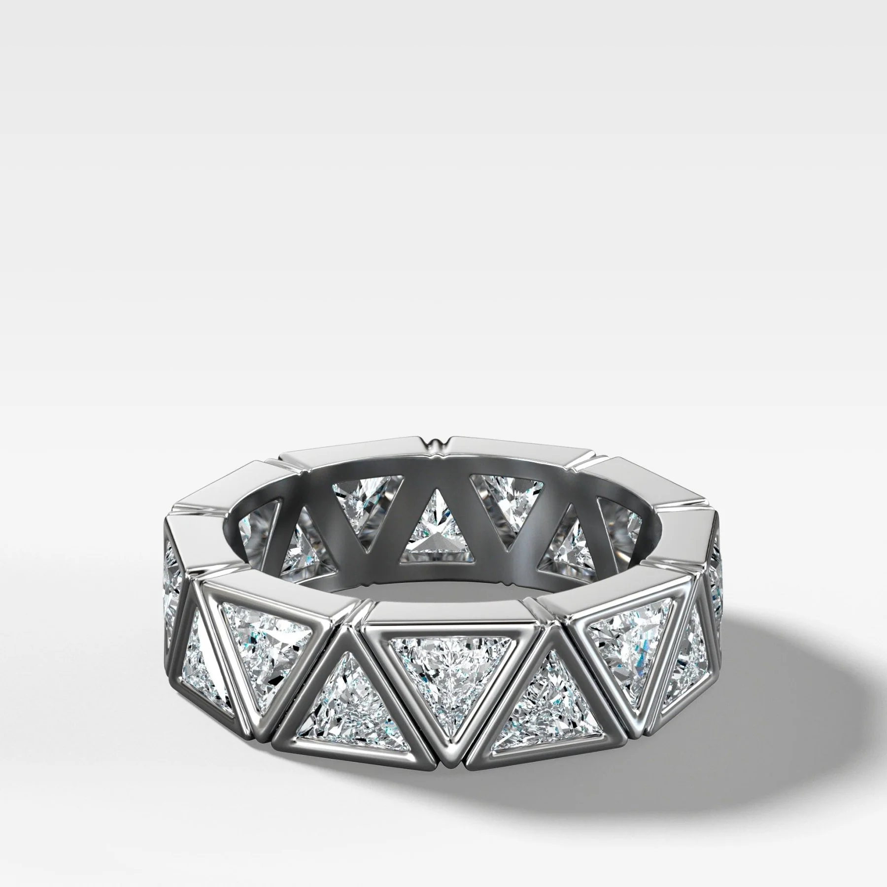 Midi Bezel Set Eternity Band With Trilliant Cuts - Image 3