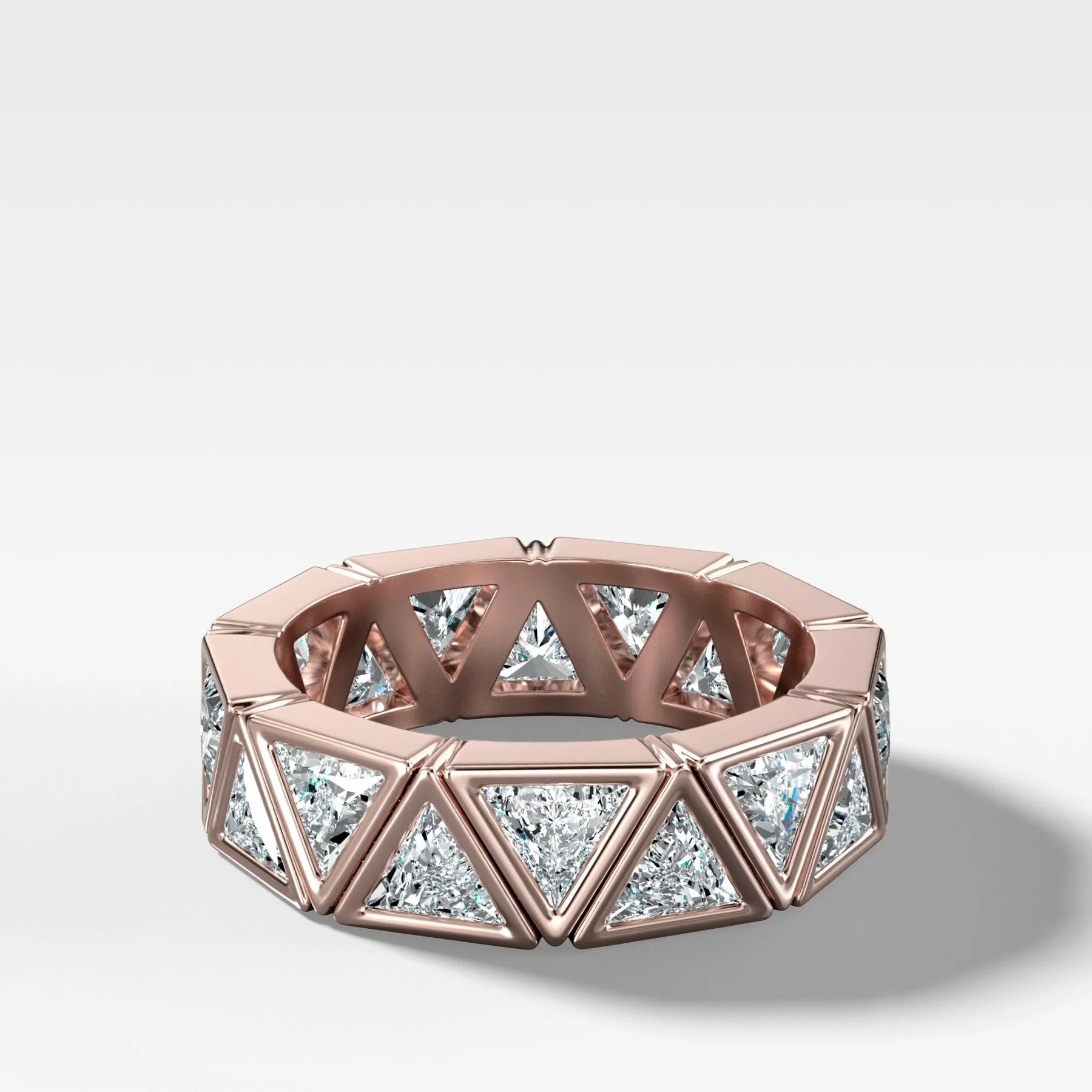 Midi Bezel Set Eternity Band With Trilliant Cuts - Image 4
