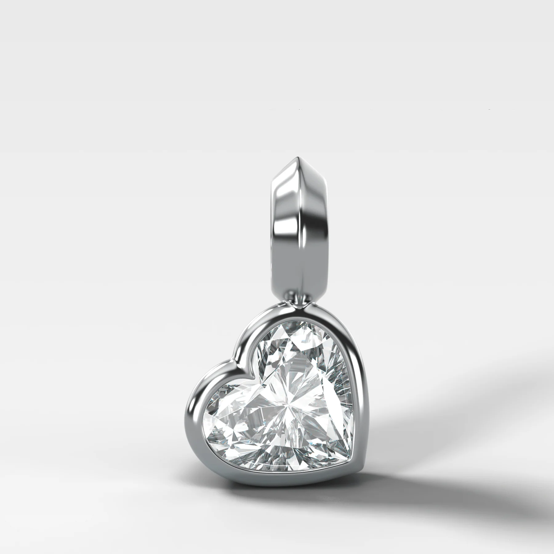 Bezel Set Heart Attachable Diamond Pendant - Image 3