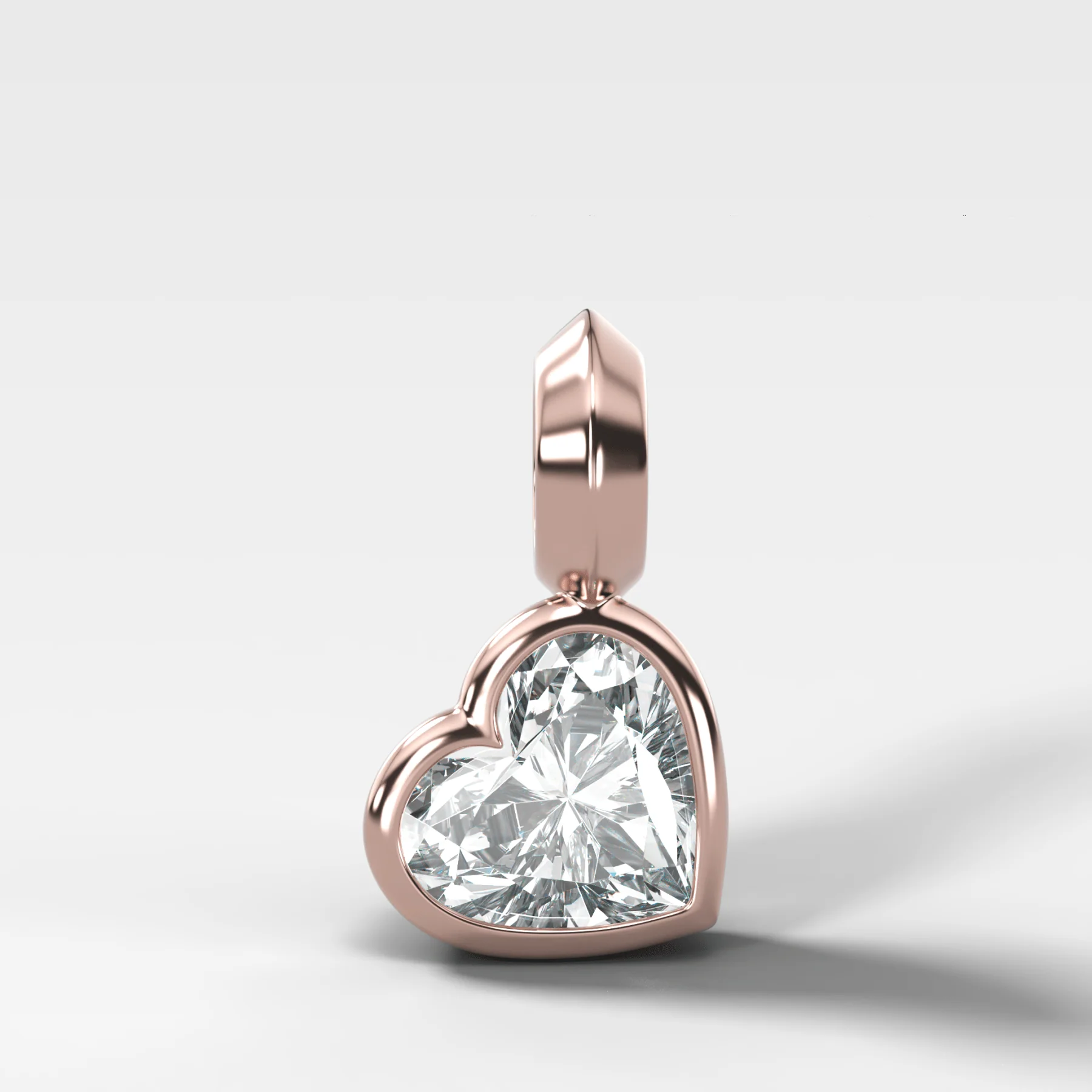 Bezel Set Heart Attachable Diamond Pendant - Image 4