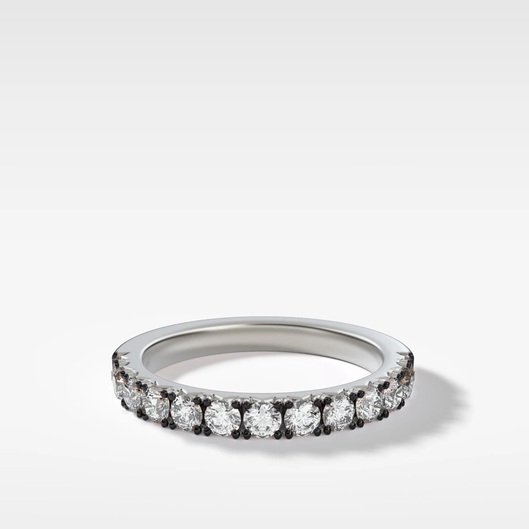 Blackened Pavé Diamond Wedding Band - Image 3