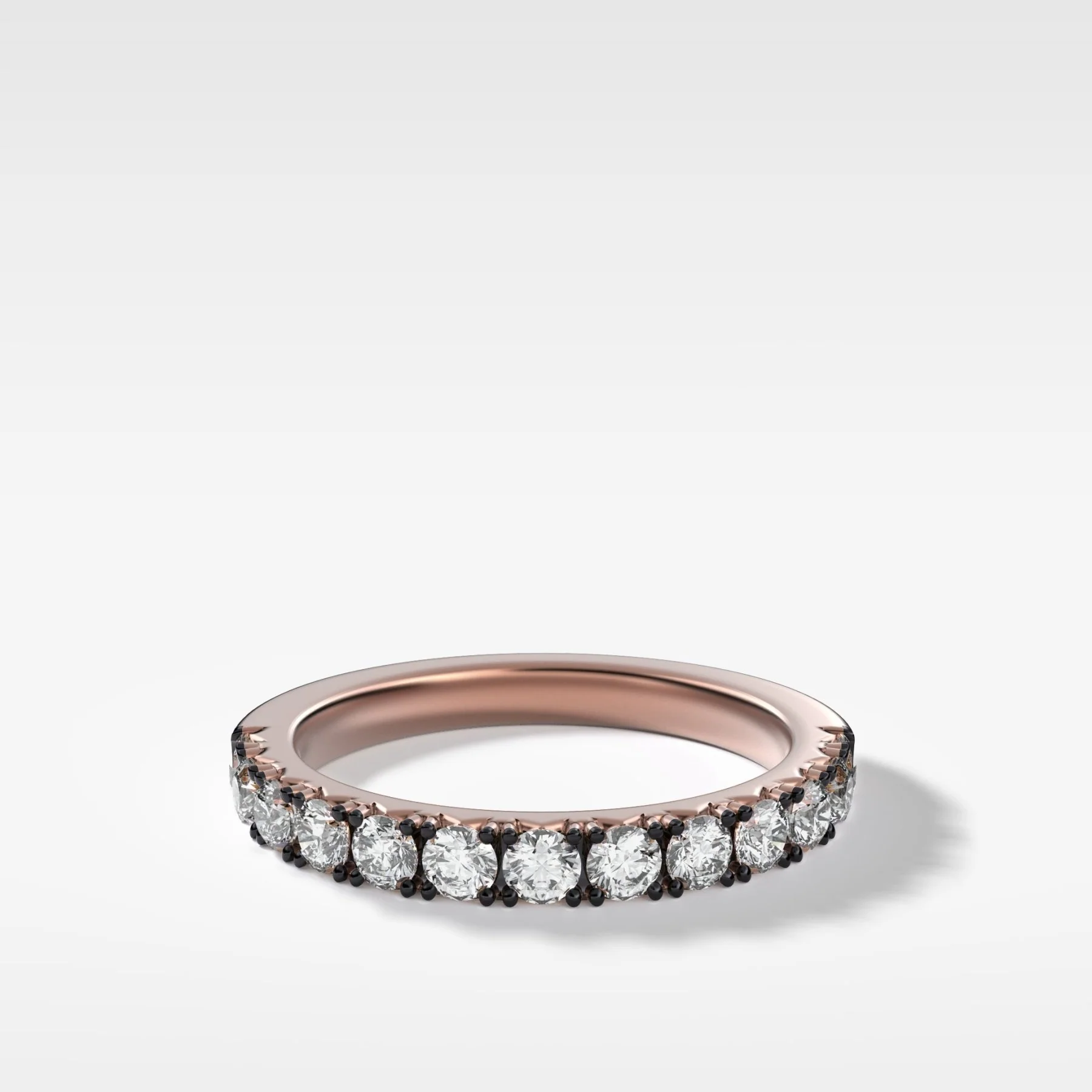 Blackened Pavé Diamond Wedding Band - Image 4