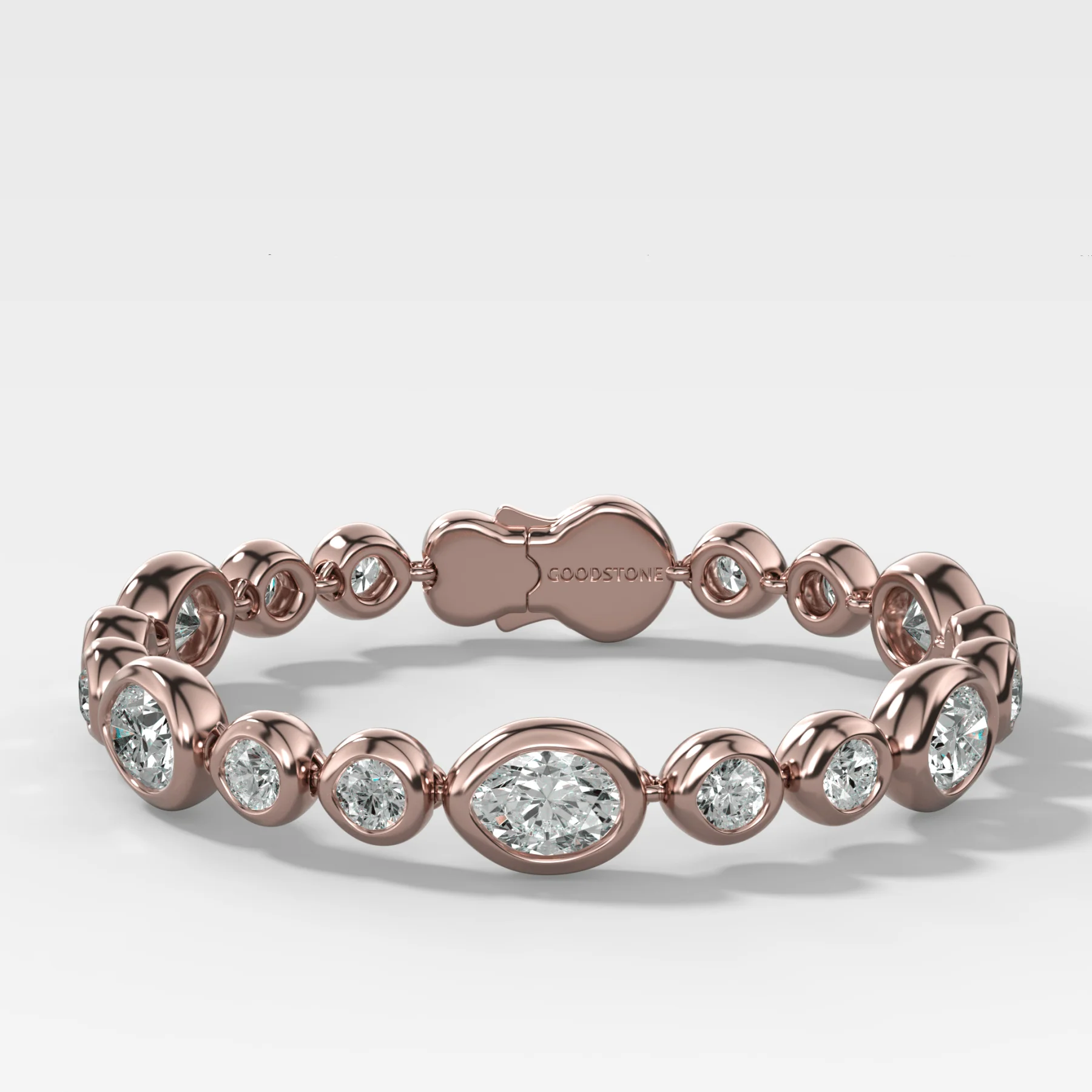 Bubble Diamond Bracelet with Burnished Oval and Round Cuts - Image 3