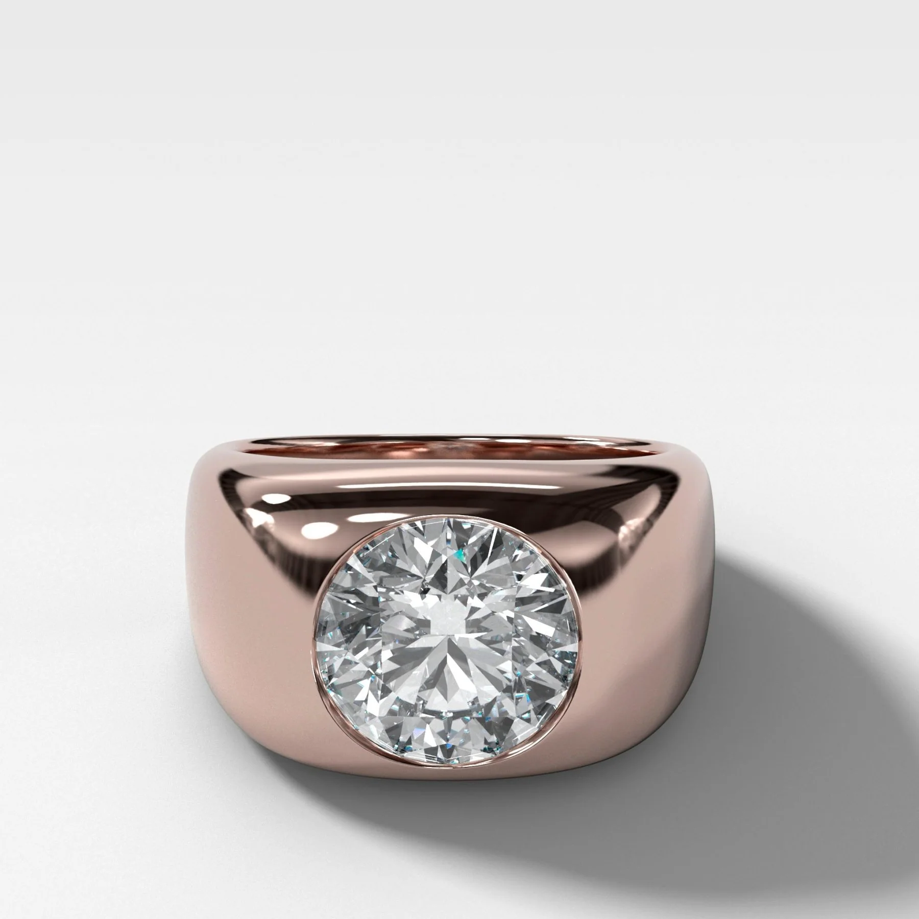 Burnished Solitaire Engagement Ring with Round Cut Diamond - Image 3