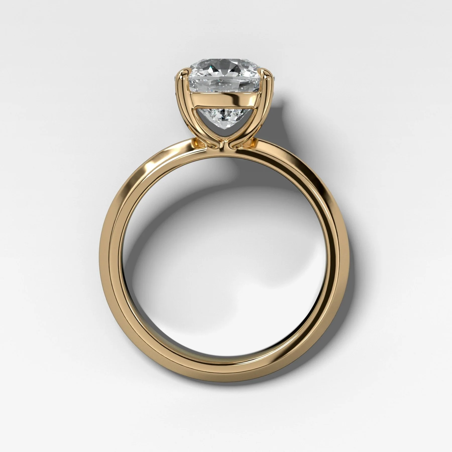 Butter Knife Solitaire Engagement Ring With Elongated Cushion Cut Diamond - Image 2