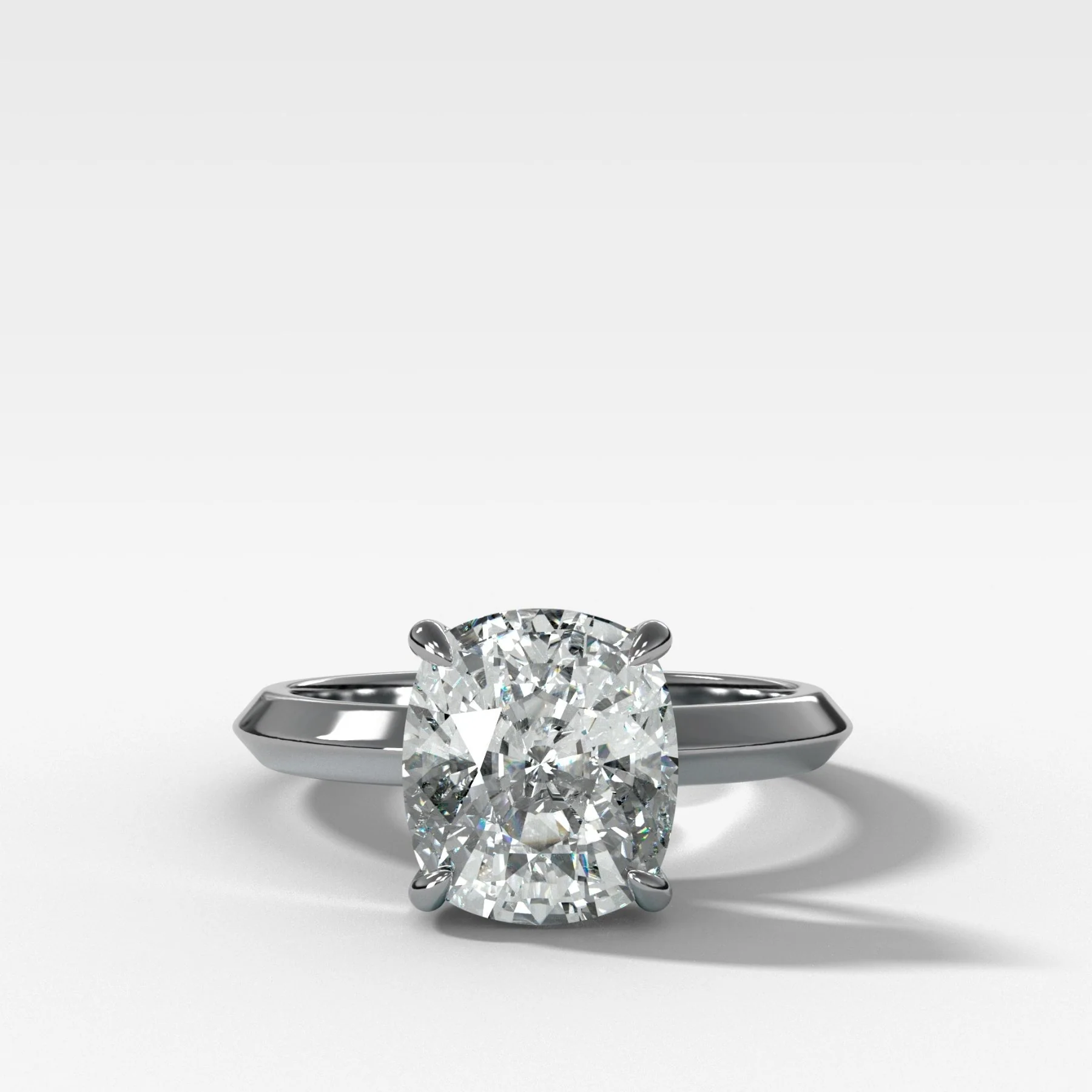 Butter Knife Solitaire Engagement Ring With Elongated Cushion Cut Diamond - Image 3